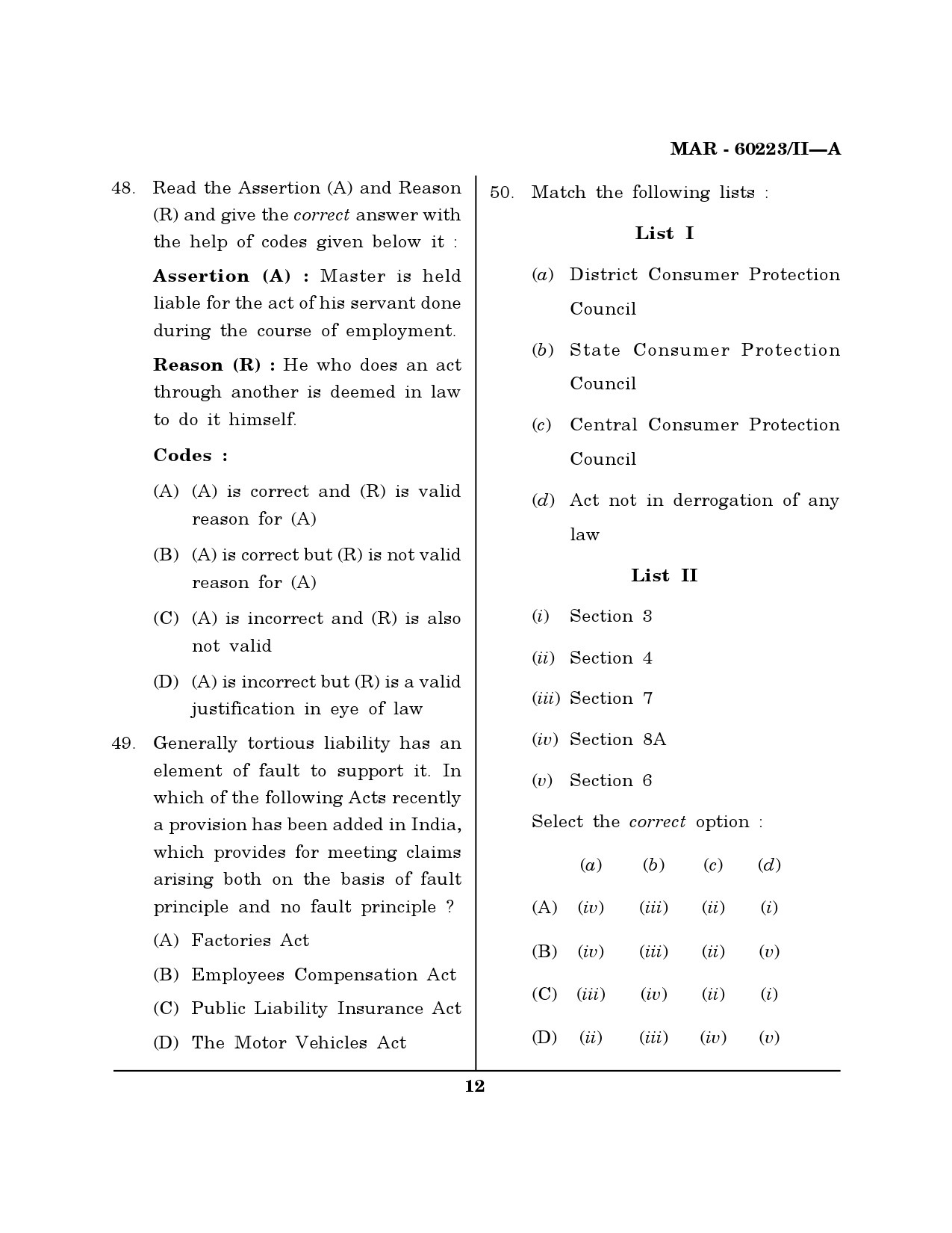 MH SET Law Question Paper II March 2023 11