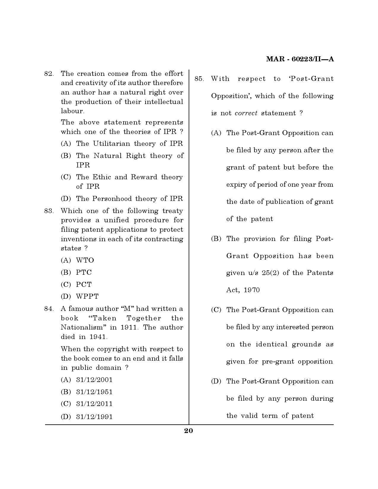 MH SET Law Question Paper II March 2023 19