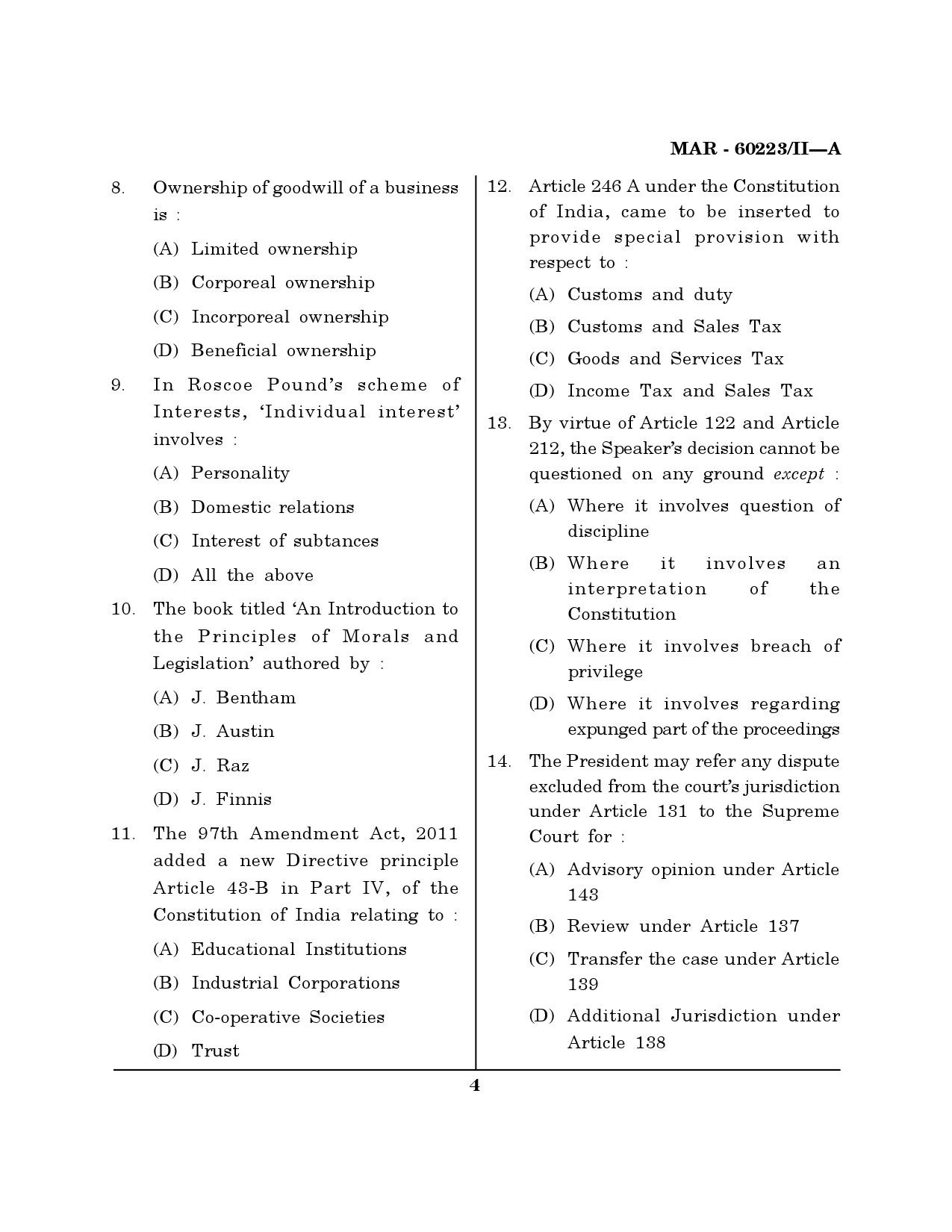 MH SET Law Question Paper II March 2023 3