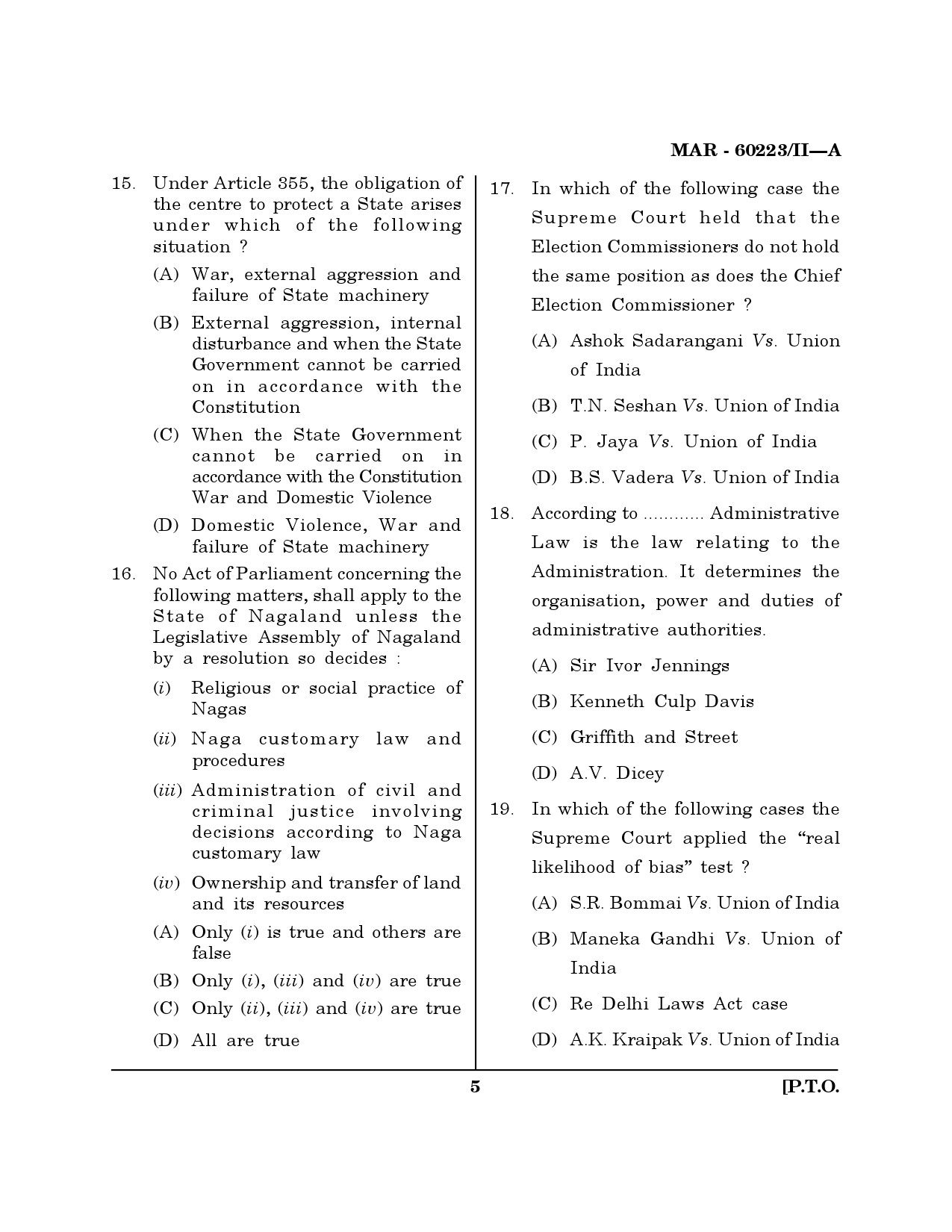 MH SET Law Question Paper II March 2023 4