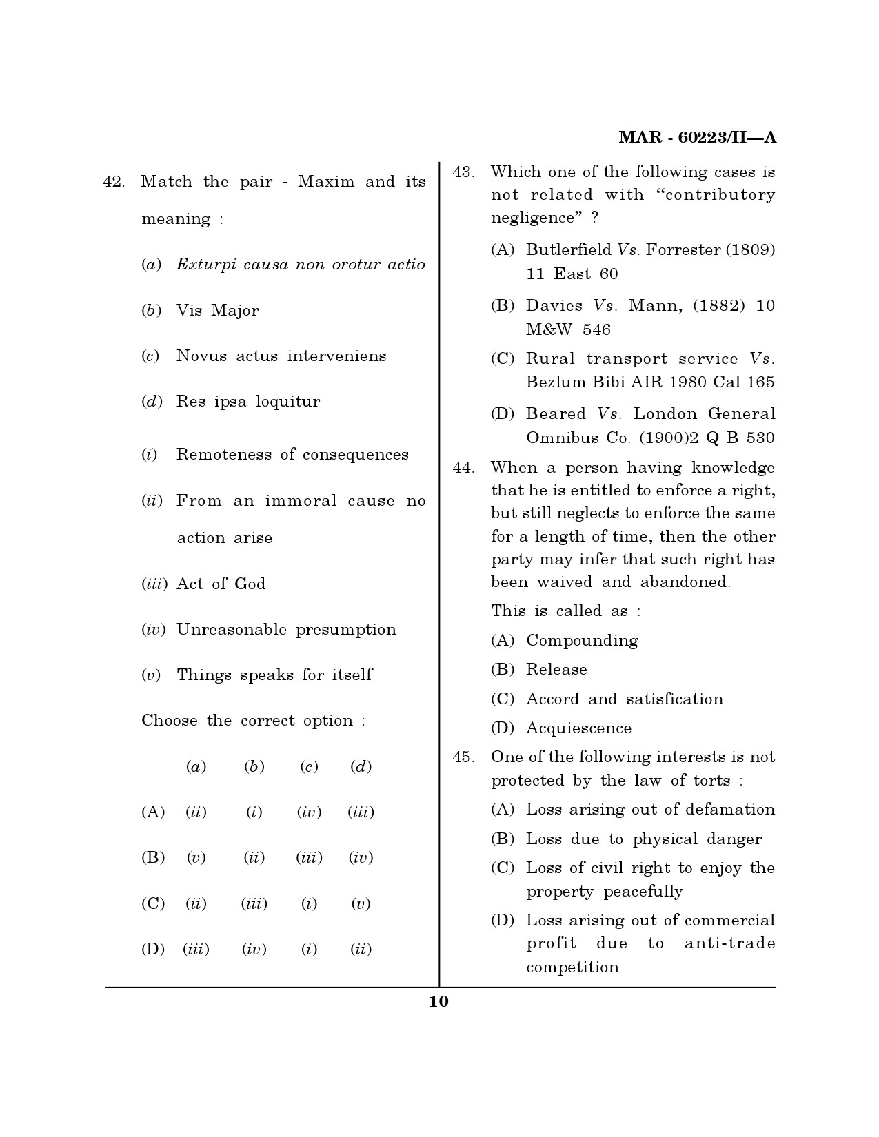 MH SET Law Question Paper II March 2023 9