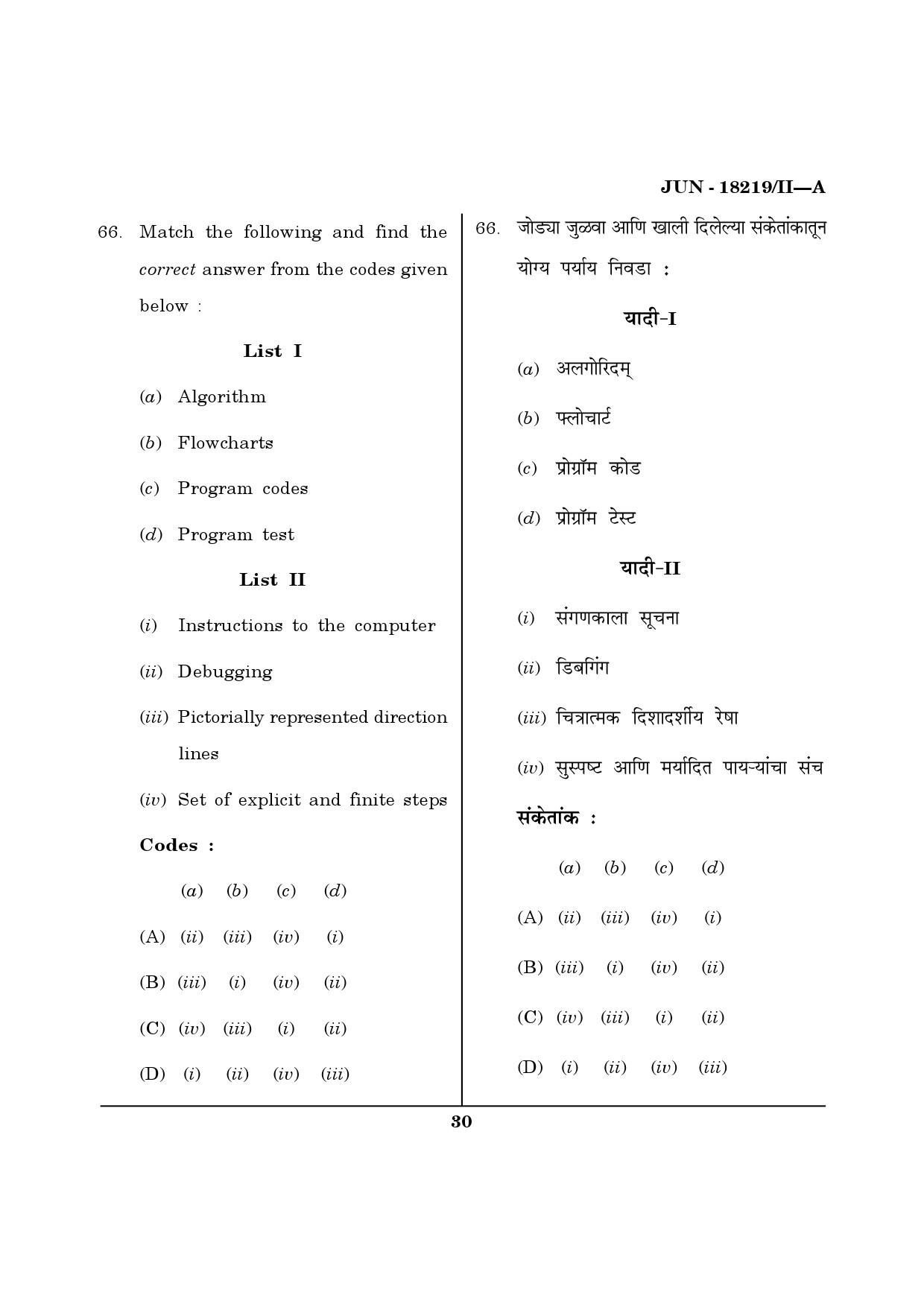 Maharashtra SET Library Information Science Question Paper II June 2019 29