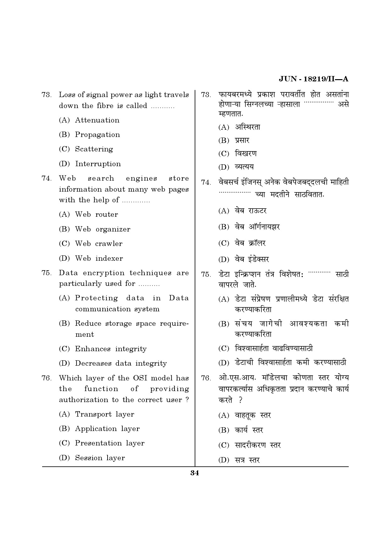 Maharashtra SET Library Information Science Question Paper II June 2019 33