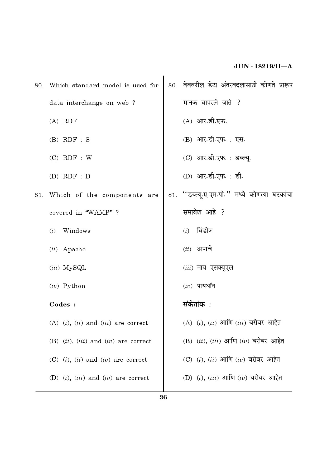 Maharashtra SET Library Information Science Question Paper II June 2019 35