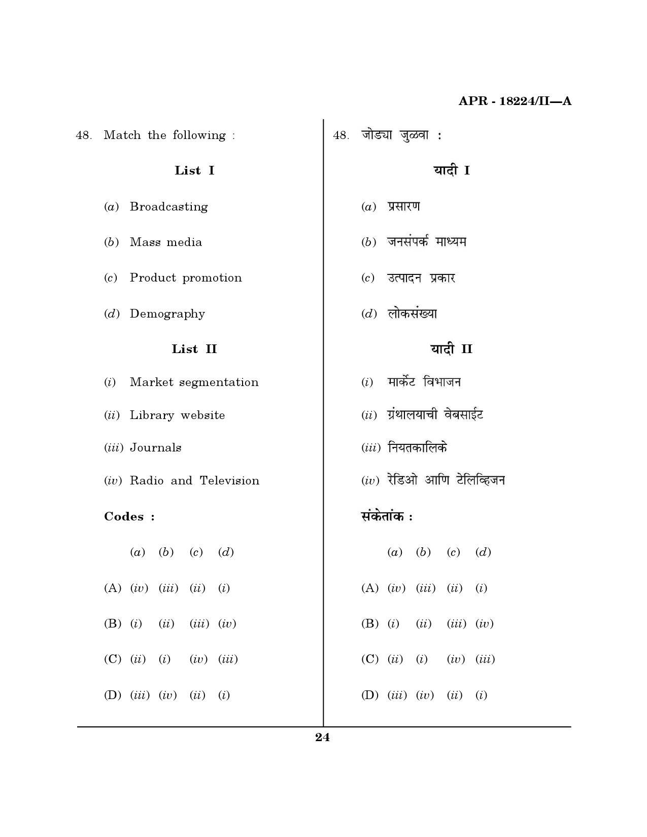 MH SET Library Information Science Question Paper II April 2024 23