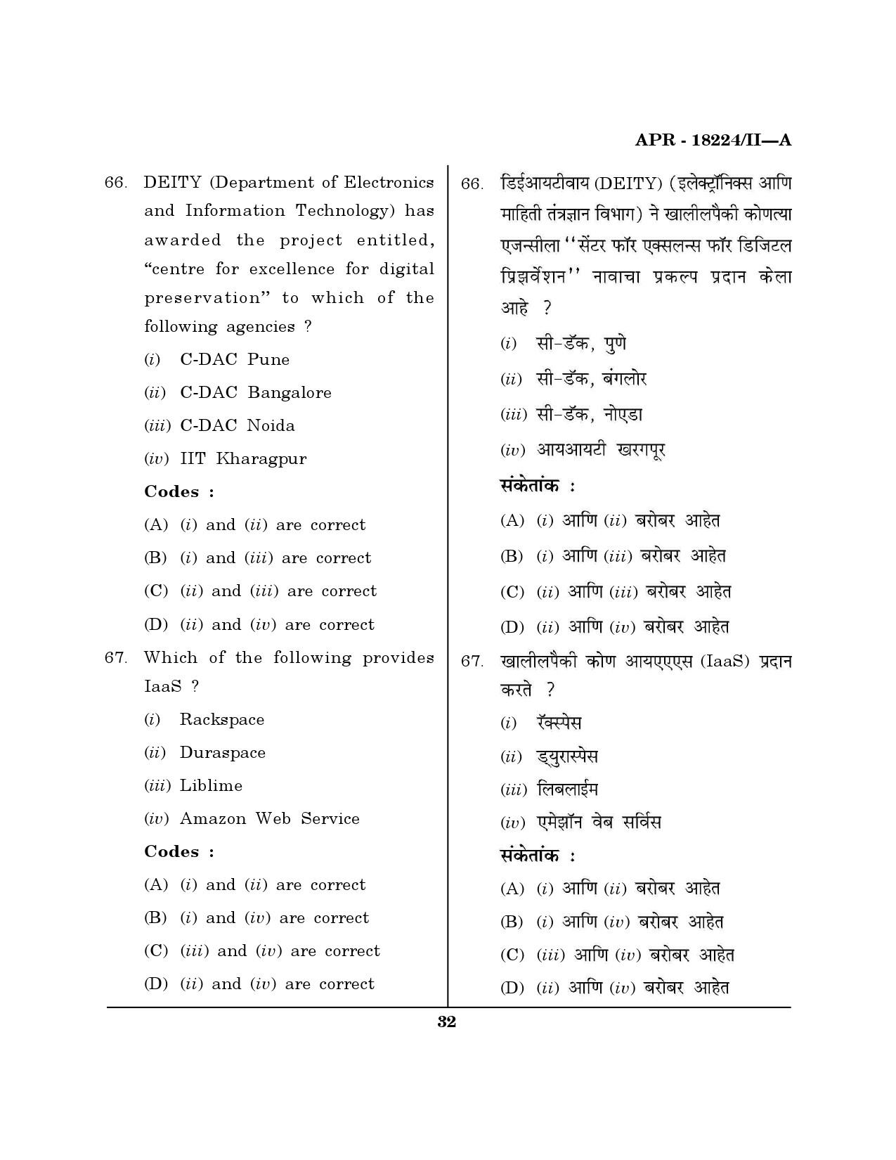 MH SET Library Information Science Question Paper II April 2024 31