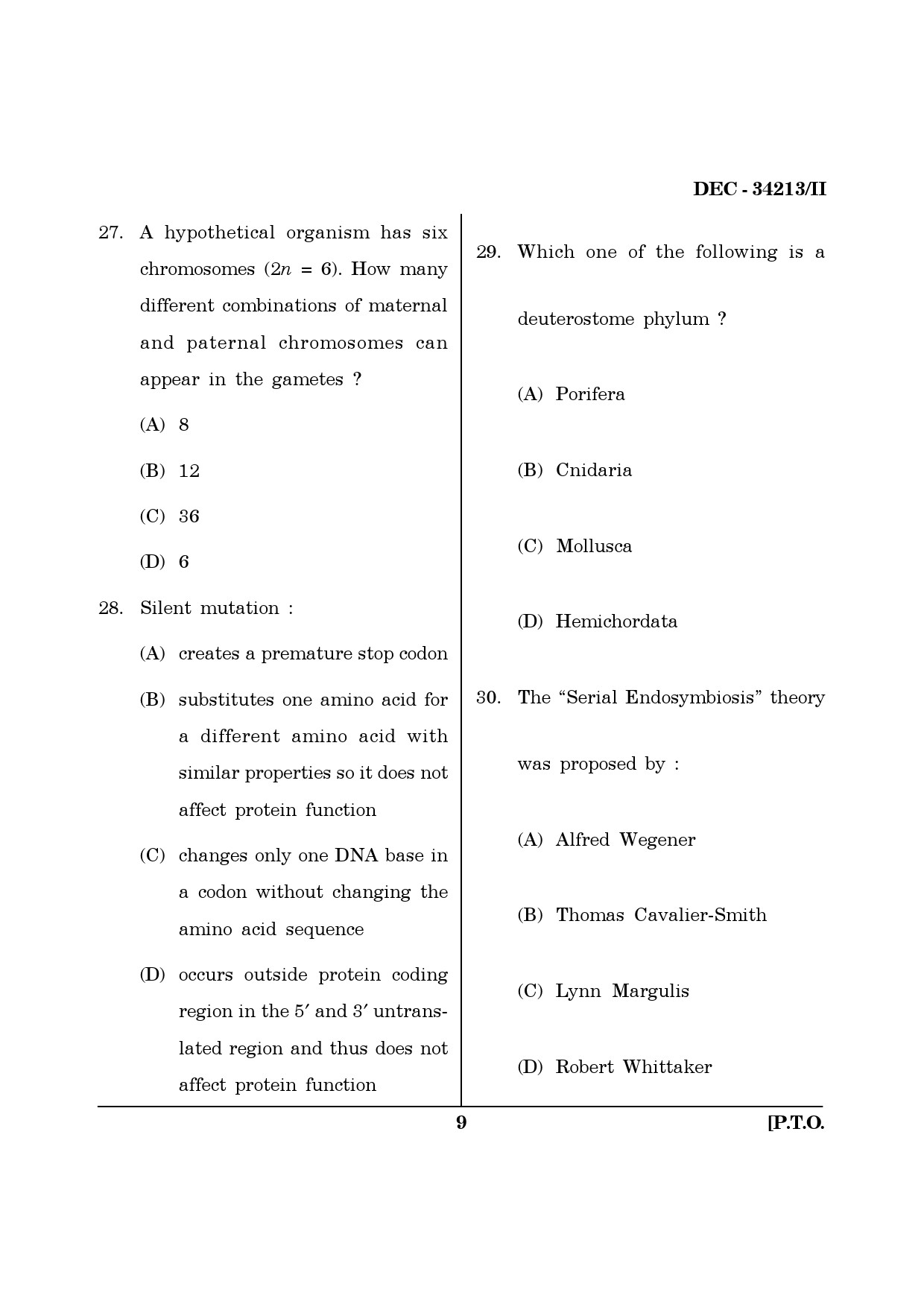 Maharashtra SET Life Sciences Question Paper II December 2013 8