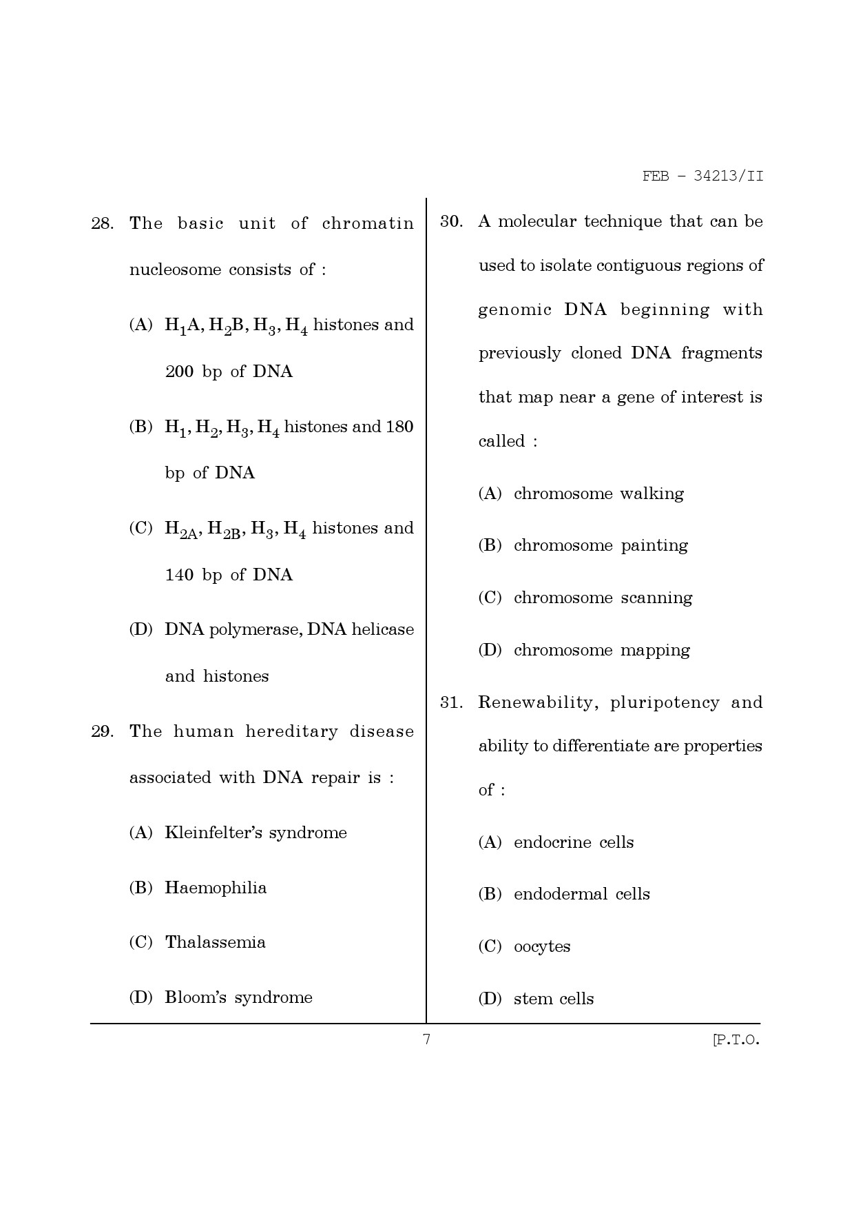 Maharashtra SET Life Sciences Question Paper II February 2013 7