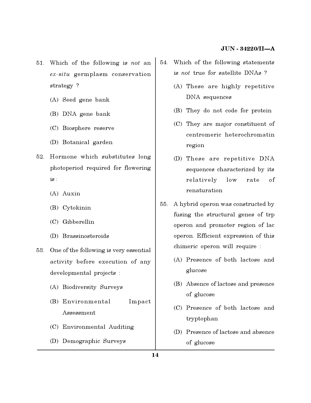 Maharashtra SET Life Sciences Question Paper II June 2020 13