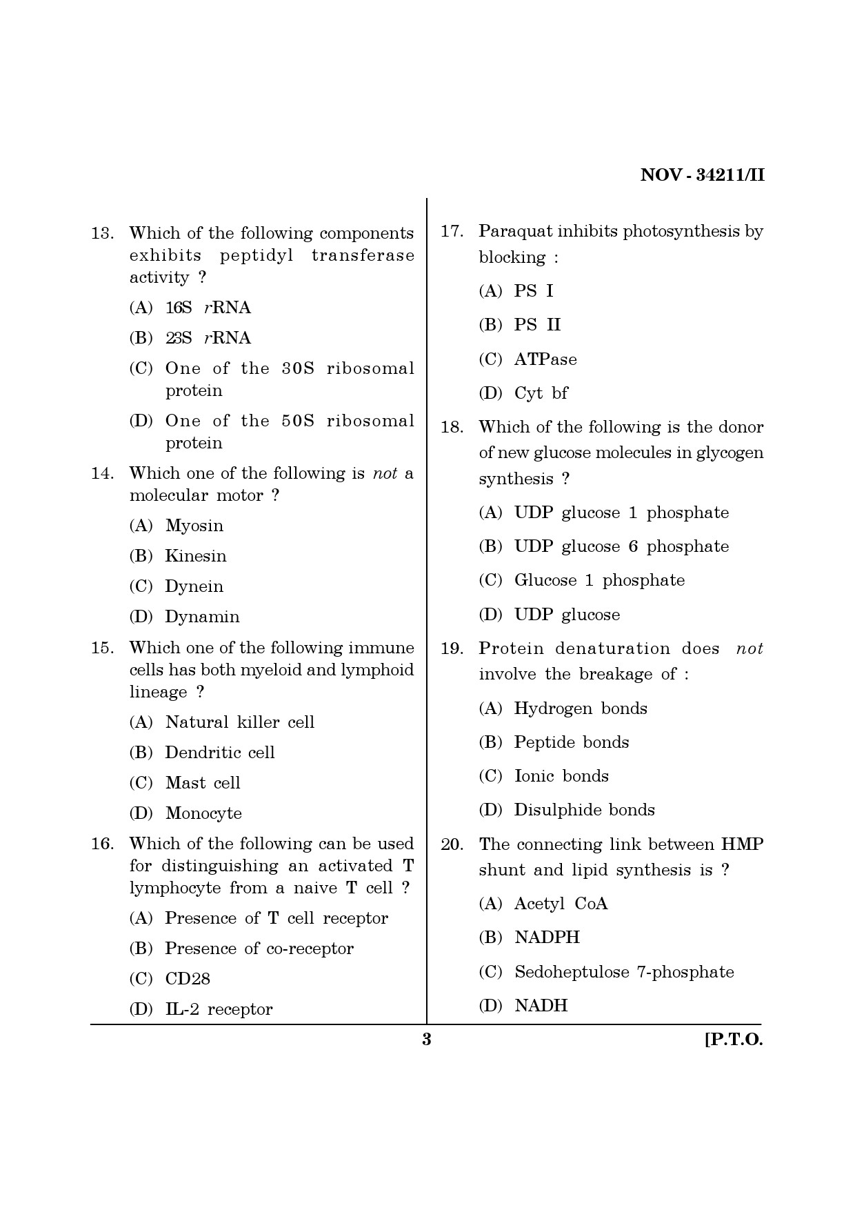 Maharashtra SET Life Sciences Question Paper II November 2011 3
