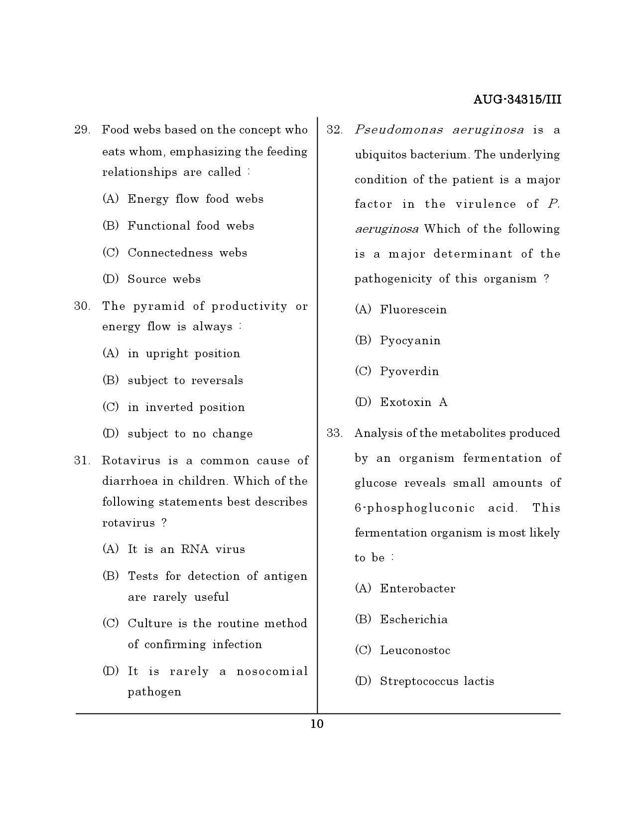 Maharashtra SET Life Sciences Question Paper III August 2015 9