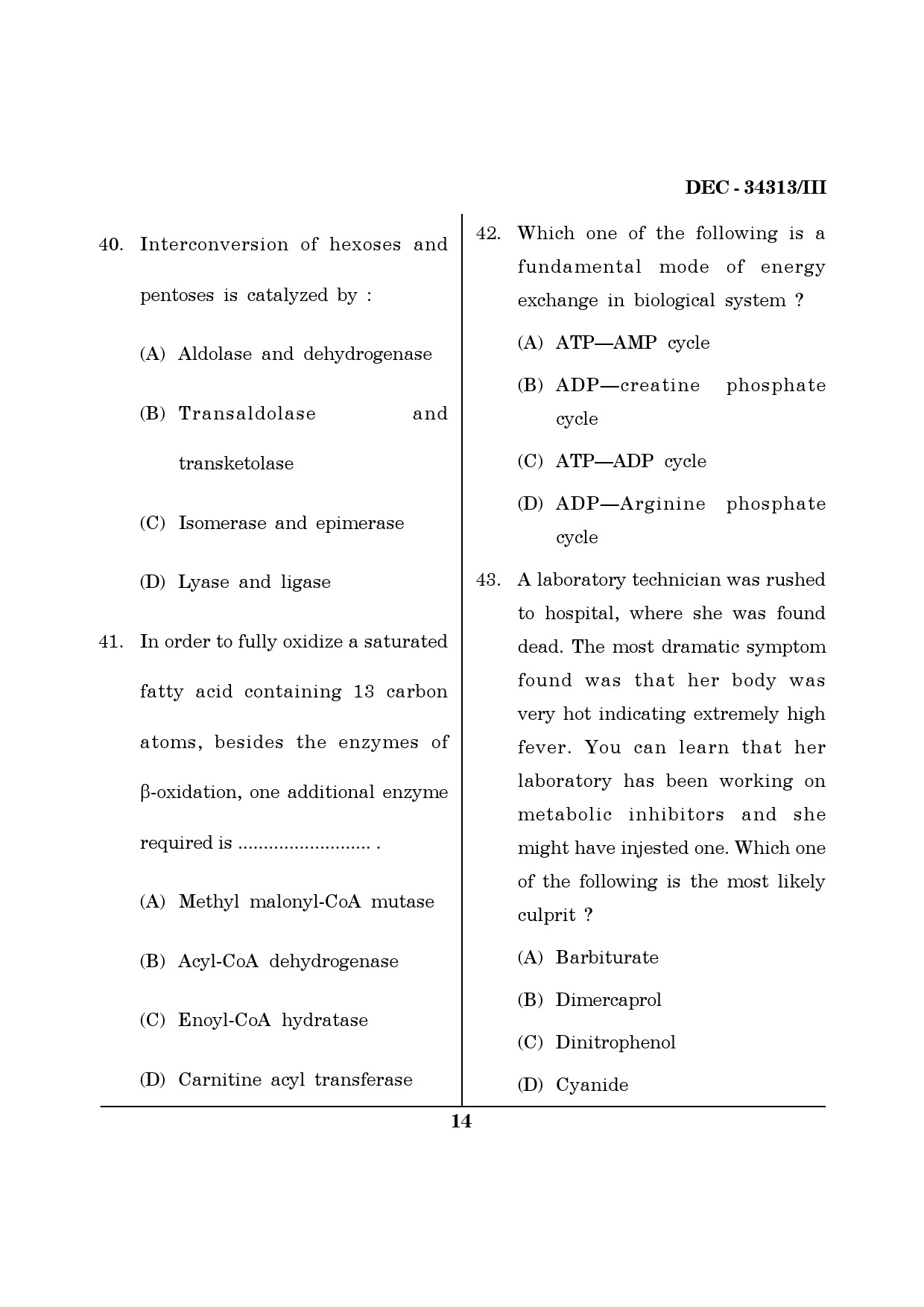 Maharashtra SET Life Sciences Question Paper III December 2013 13