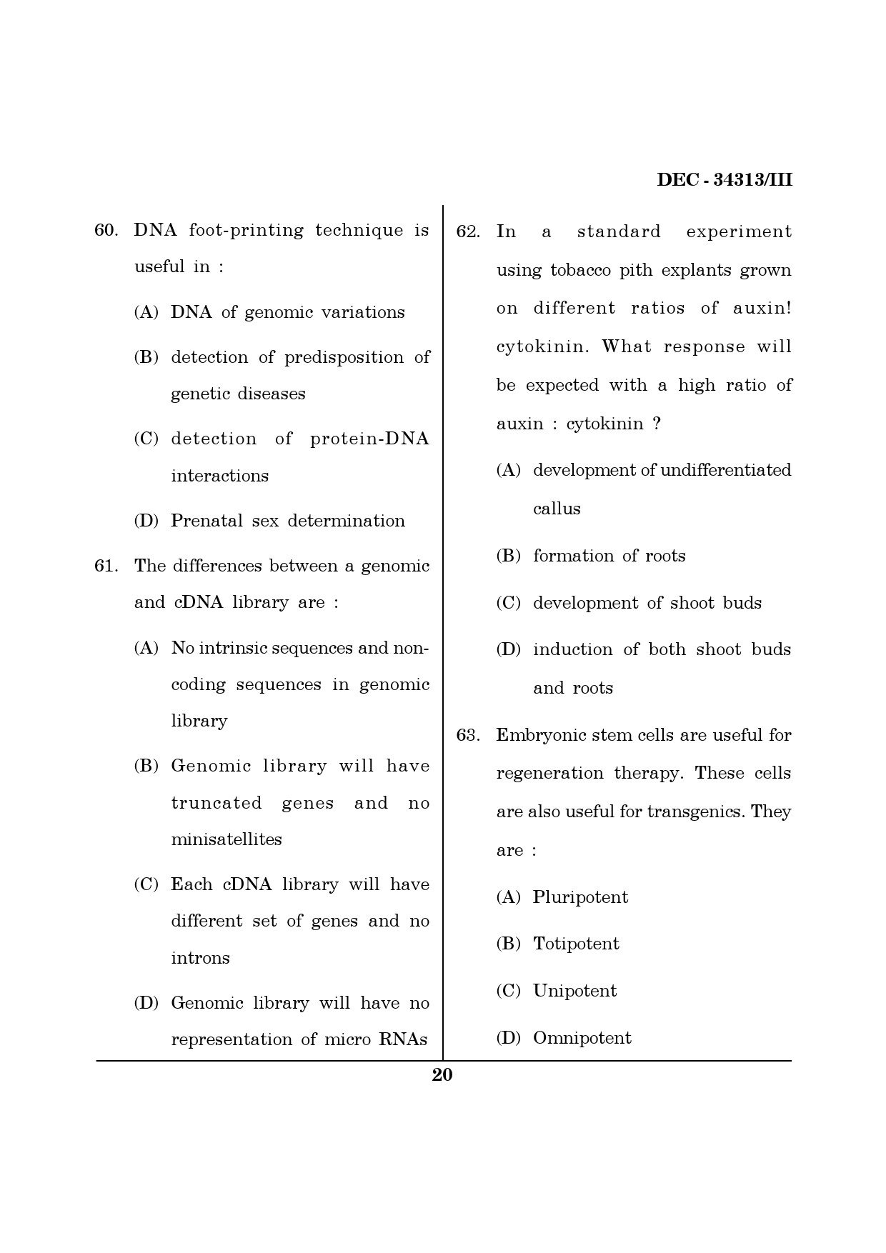 Maharashtra SET Life Sciences Question Paper III December 2013 19