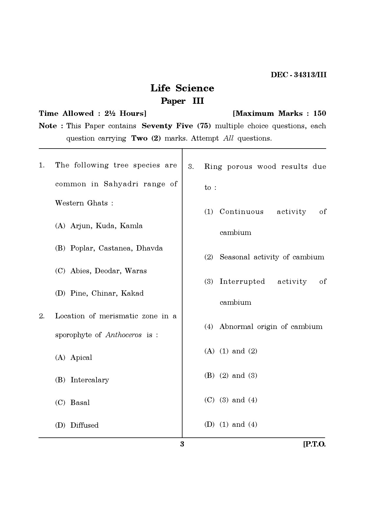 Maharashtra SET Life Sciences Question Paper III December 2013 2
