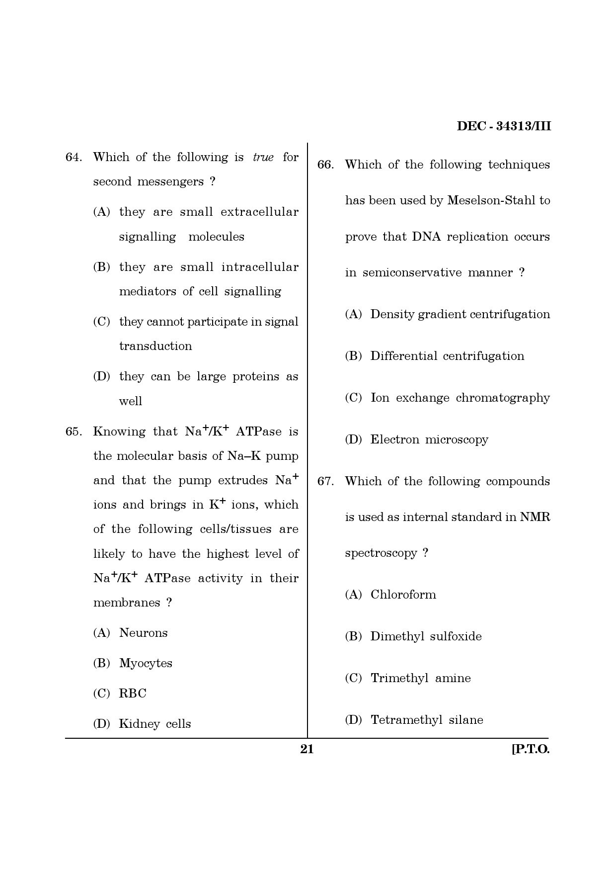 Maharashtra SET Life Sciences Question Paper III December 2013 20