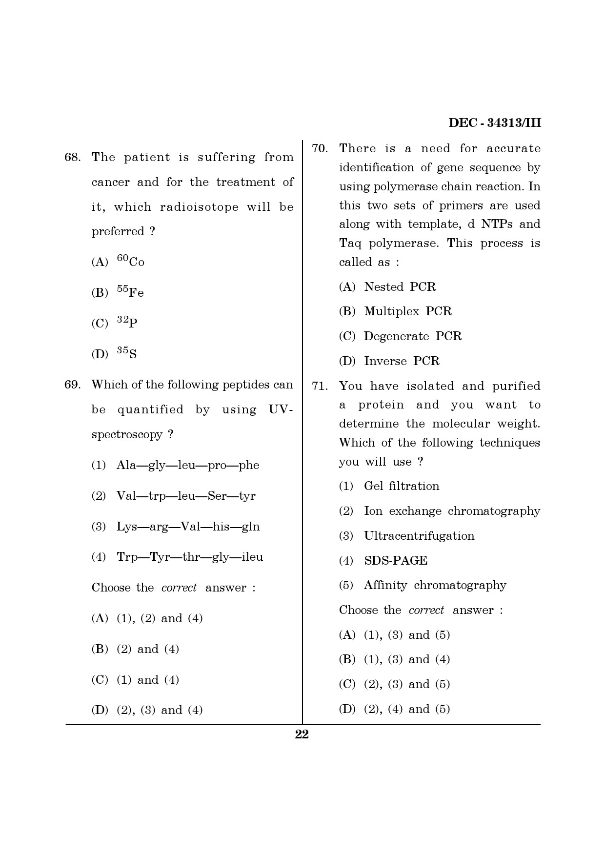 Maharashtra SET Life Sciences Question Paper III December 2013 21