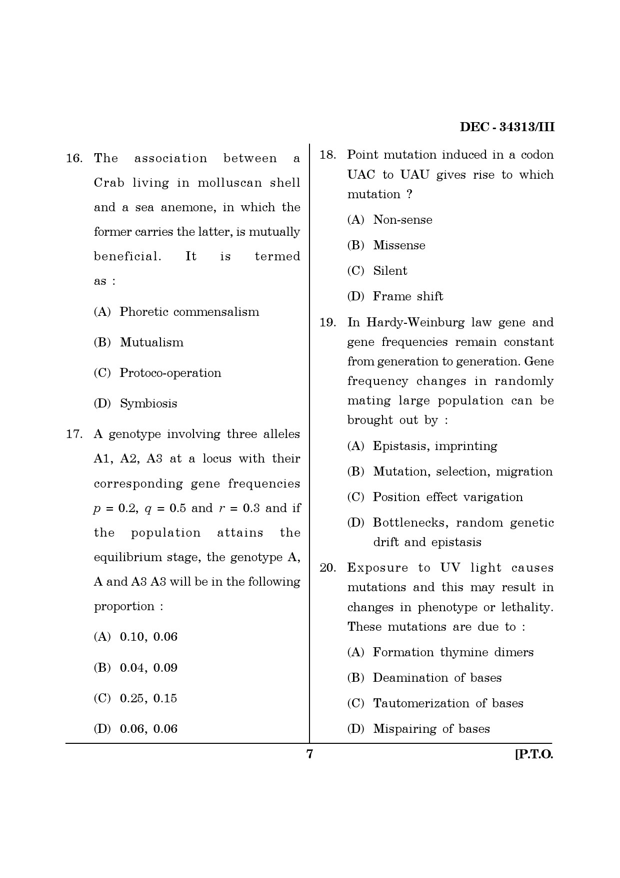 Maharashtra SET Life Sciences Question Paper III December 2013 6
