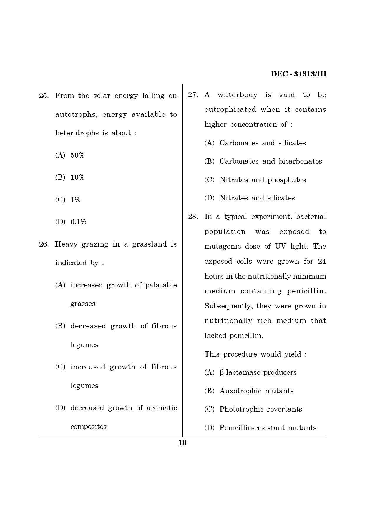 Maharashtra SET Life Sciences Question Paper III December 2013 9
