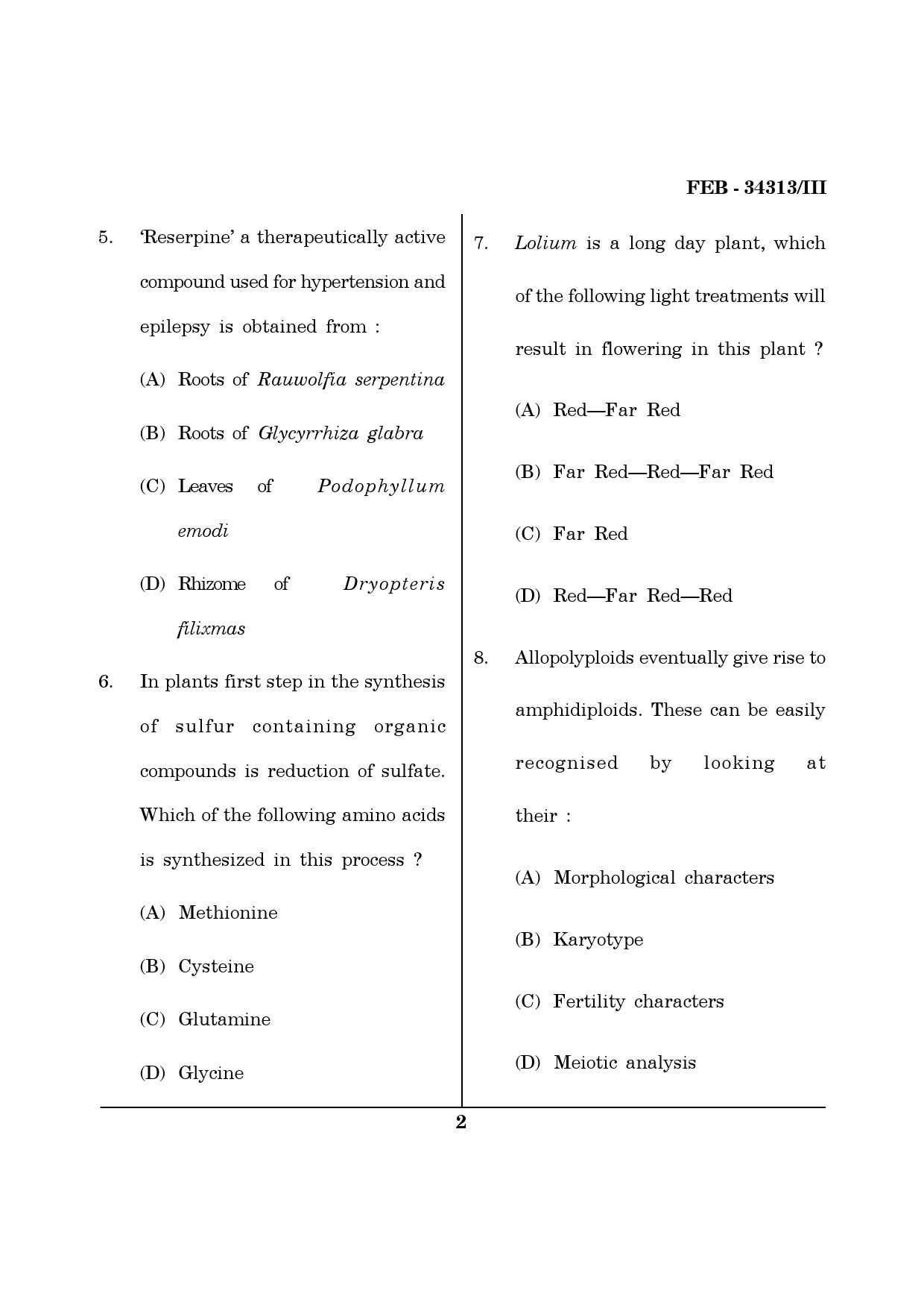 Maharashtra SET Life Sciences Question Paper III February 2013 2