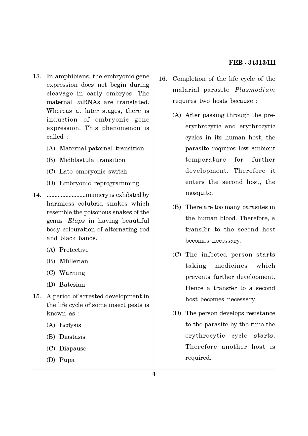 Maharashtra SET Life Sciences Question Paper III February 2013 4