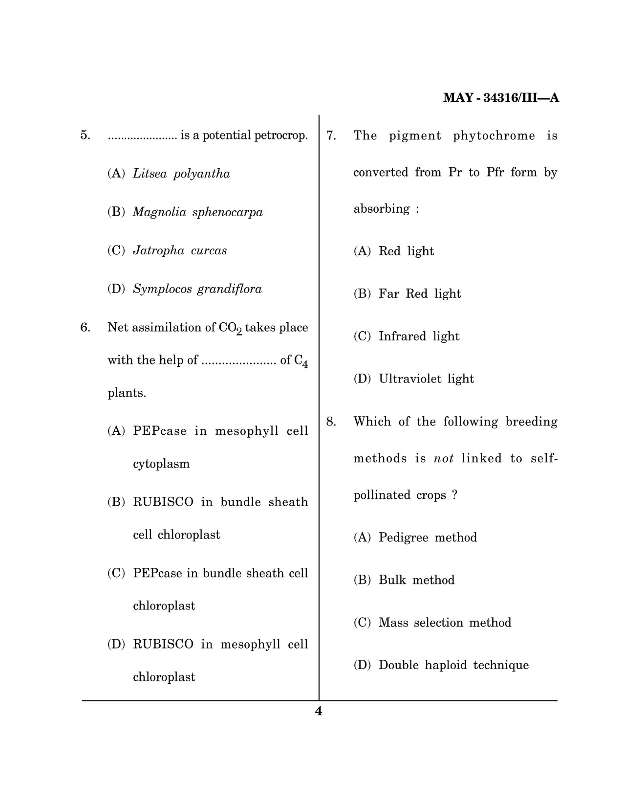 Maharashtra SET Life Sciences Question Paper III May 2016 3