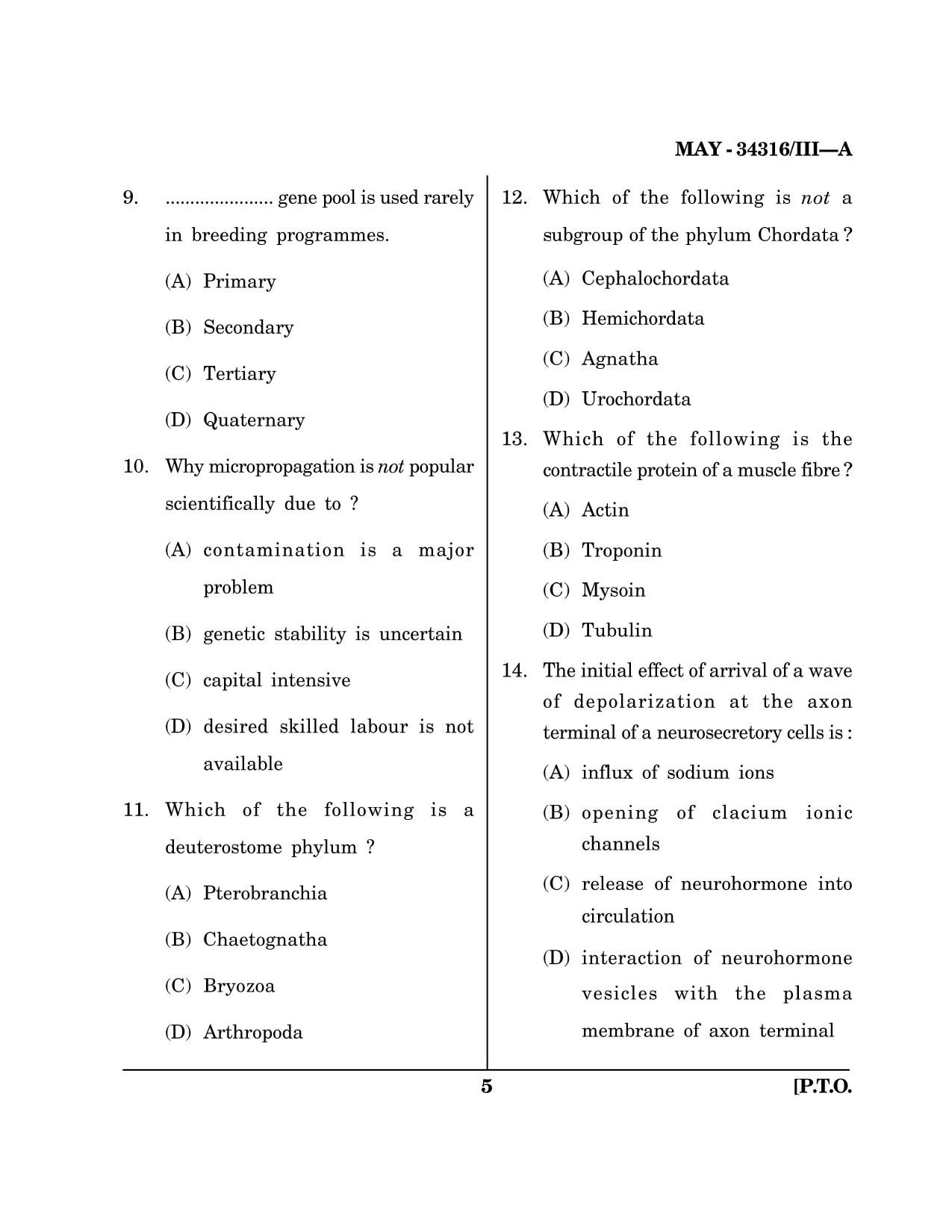 Maharashtra SET Life Sciences Question Paper III May 2016 4