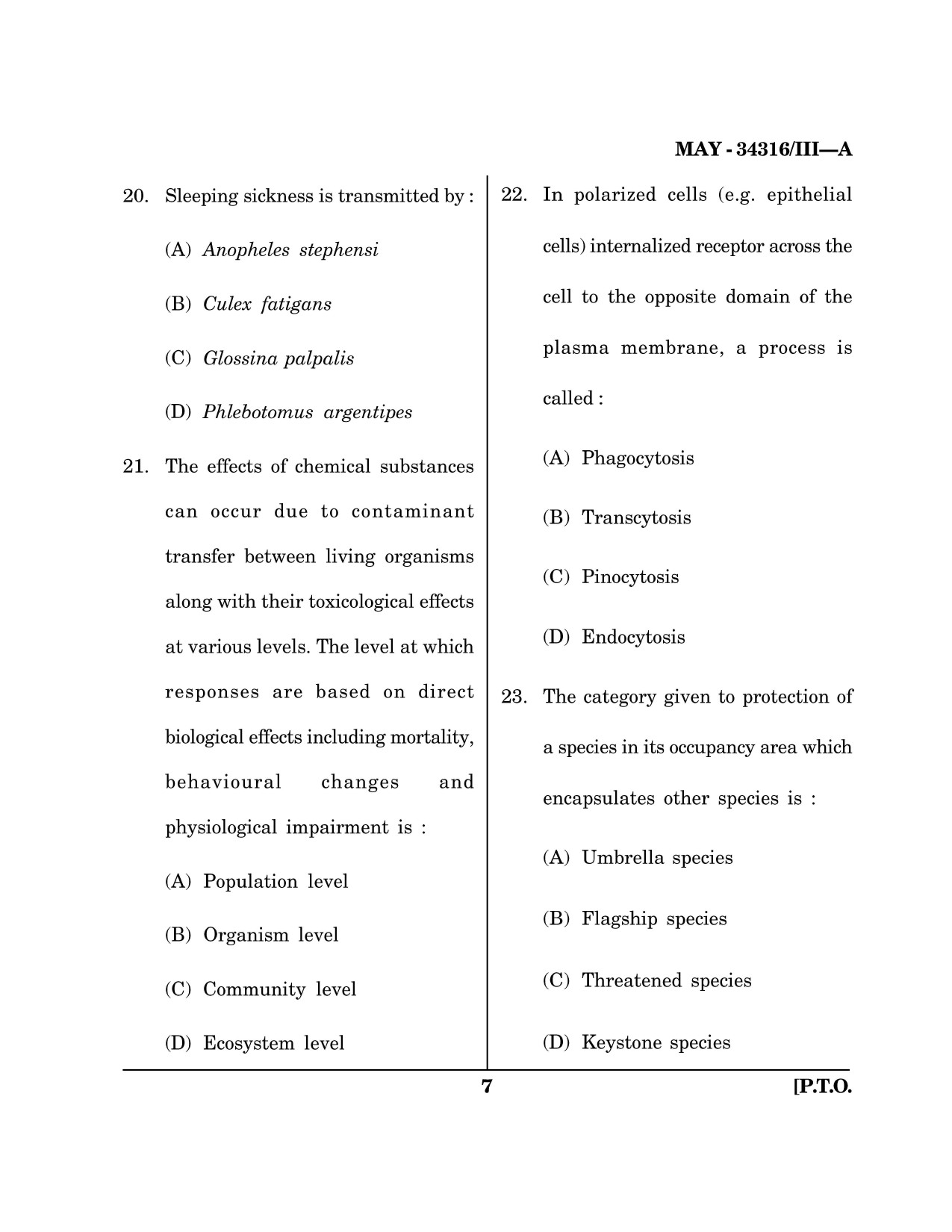 Maharashtra SET Life Sciences Question Paper III May 2016 6