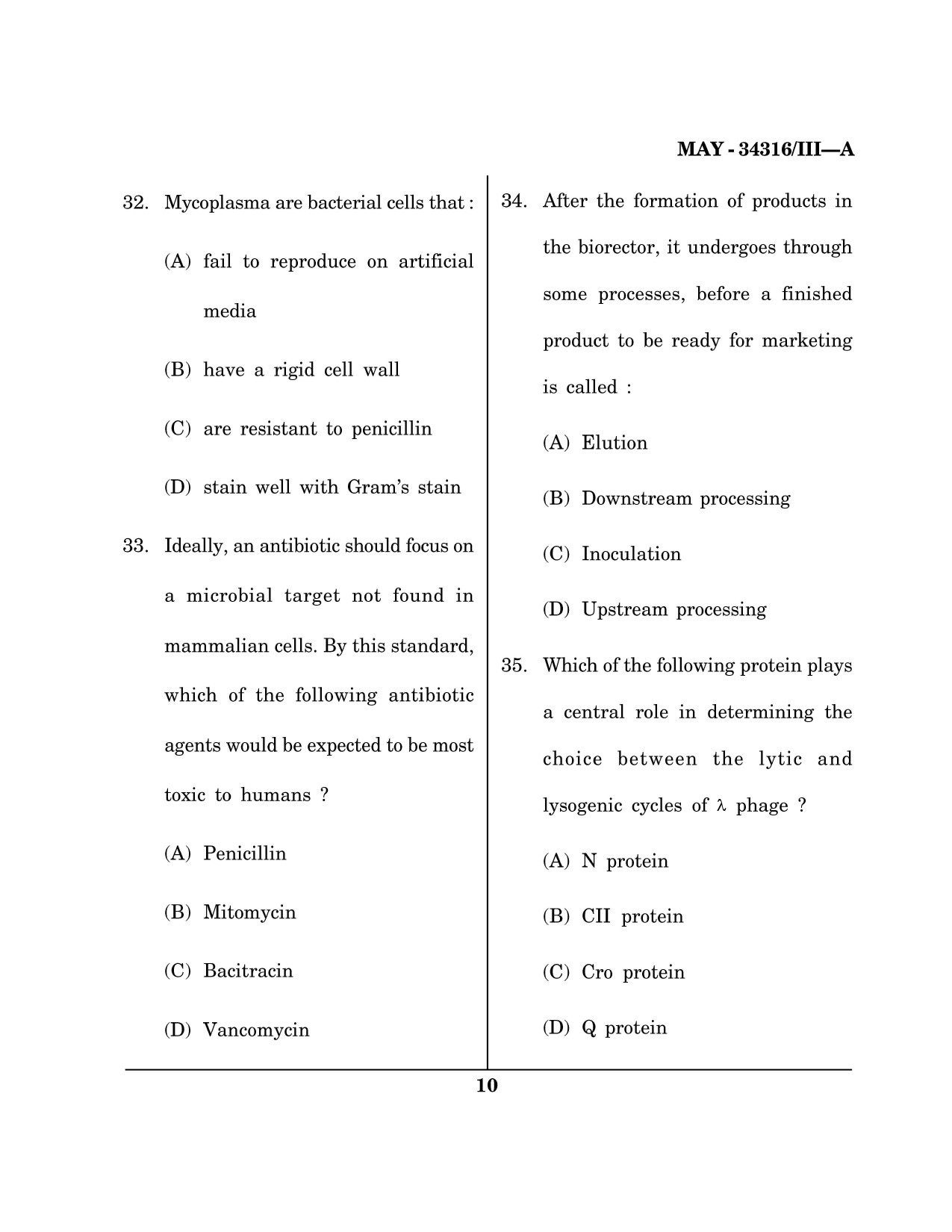 Maharashtra SET Life Sciences Question Paper III May 2016 9