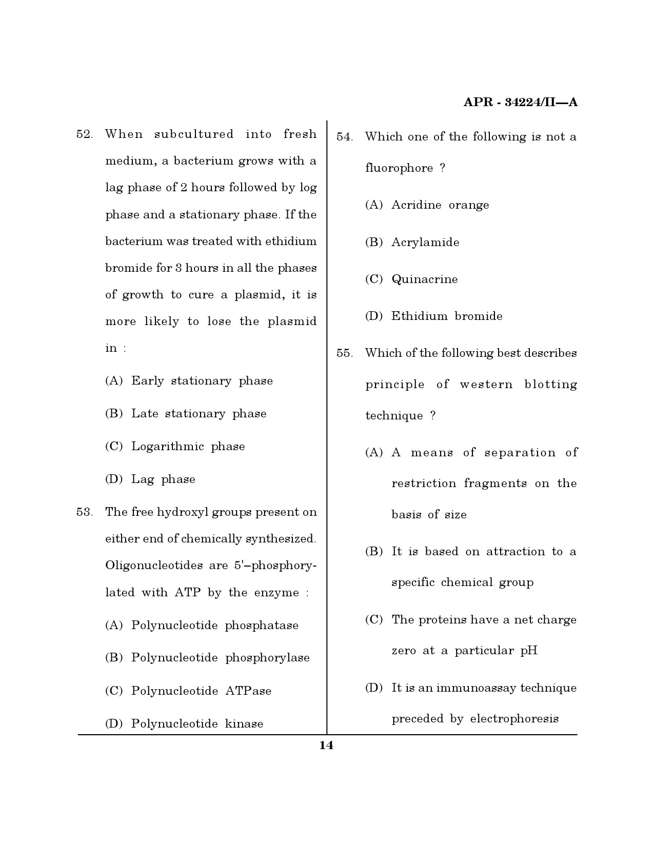 MH SET Life Sciences Question Paper II April 2024 13