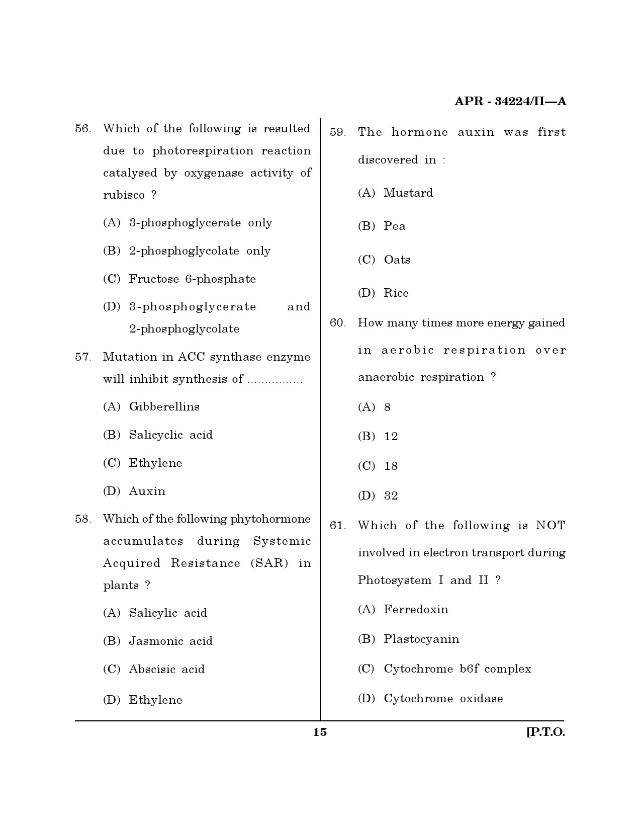 MH SET Life Sciences Question Paper II April 2024 14