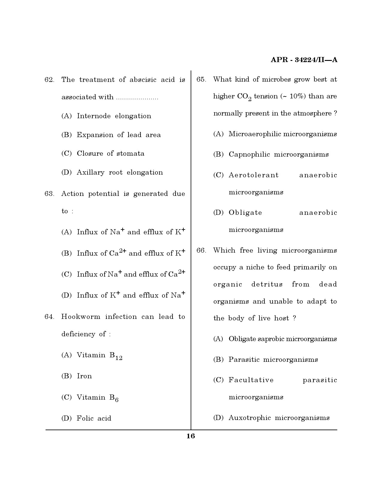 MH SET Life Sciences Question Paper II April 2024 15