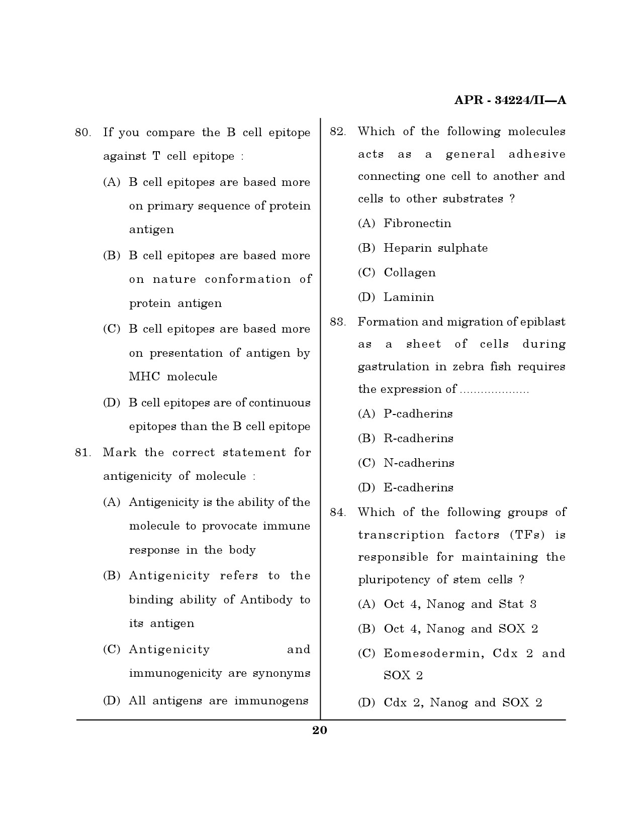 MH SET Life Sciences Question Paper II April 2024 19