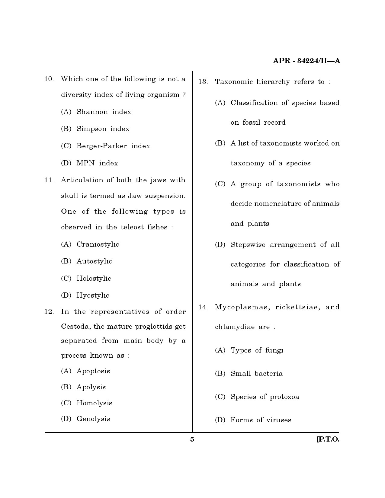 MH SET Life Sciences Question Paper II April 2024 4