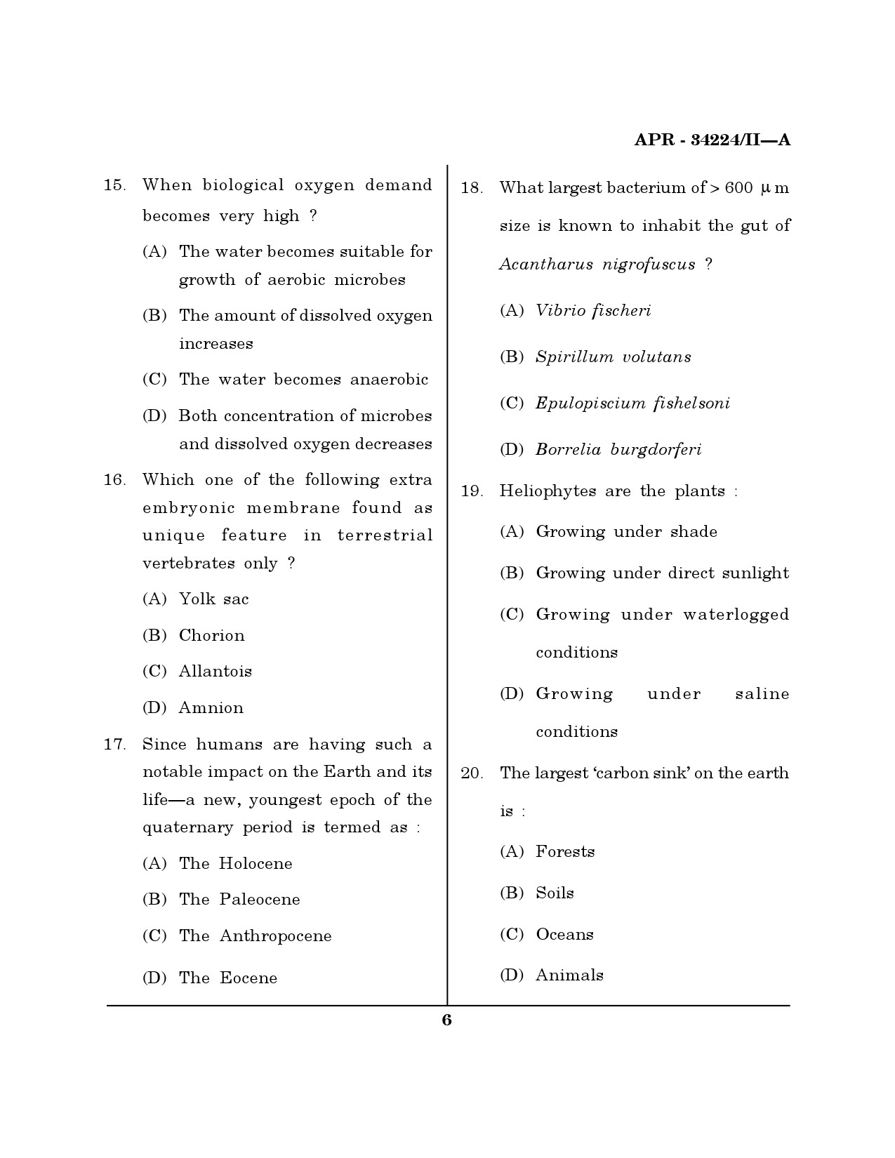 MH SET Life Sciences Question Paper II April 2024 5