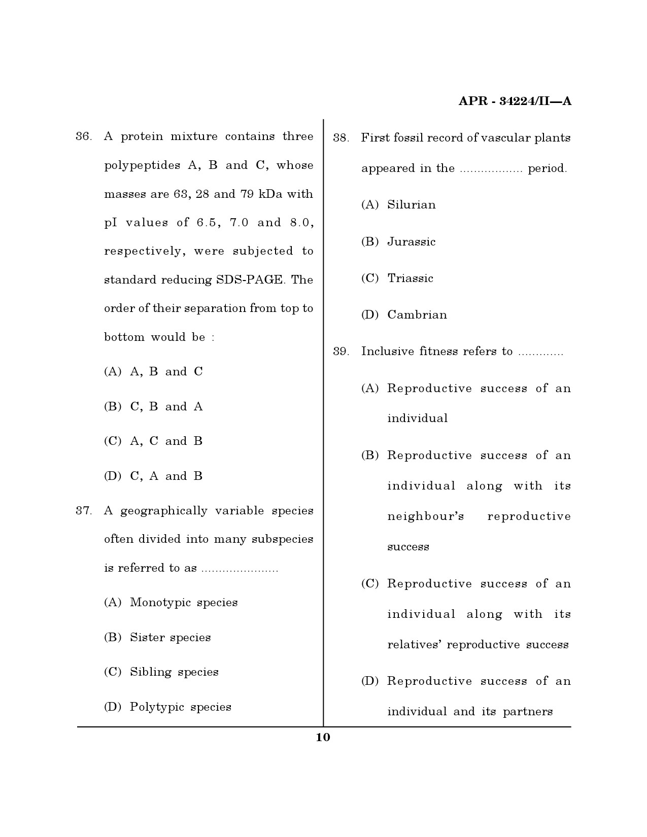 MH SET Life Sciences Question Paper II April 2024 9