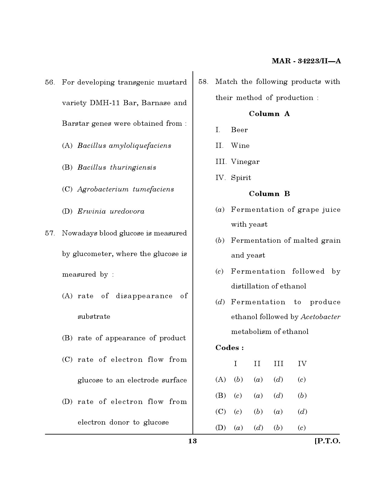 MH SET Life Sciences Question Paper II March 2023 12