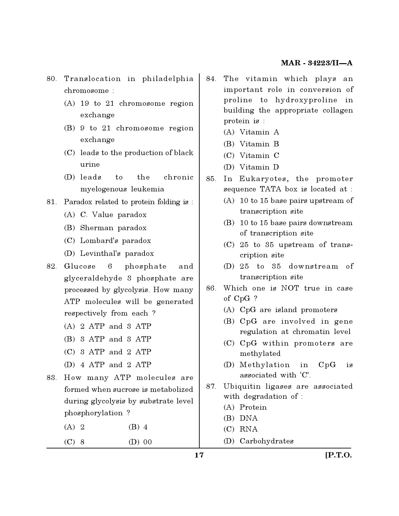 MH SET Life Sciences Question Paper II March 2023 16