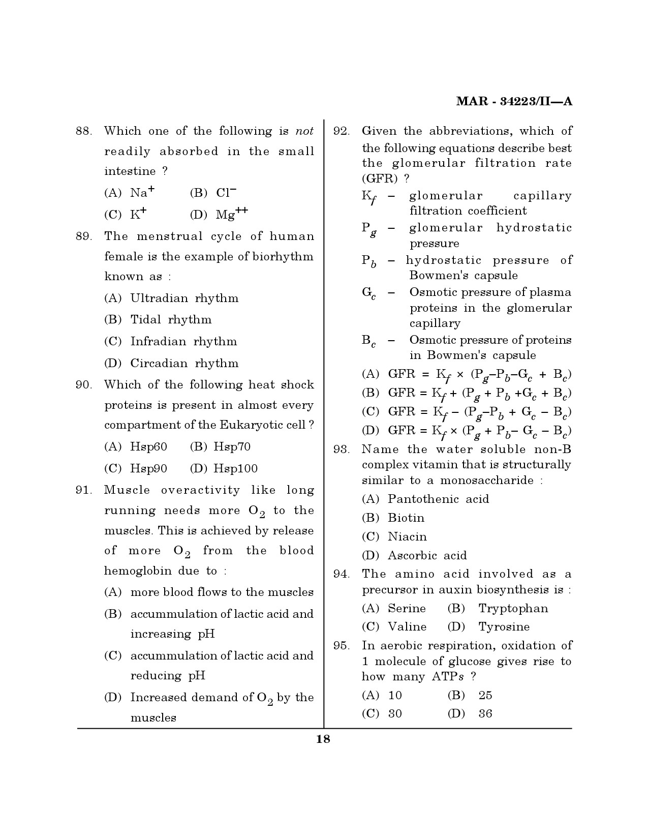 MH SET Life Sciences Question Paper II March 2023 17