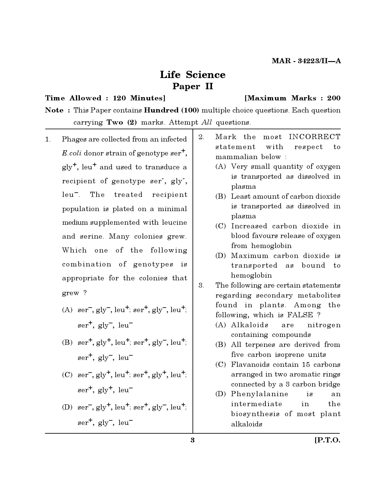 MH SET Life Sciences Question Paper II March 2023 2