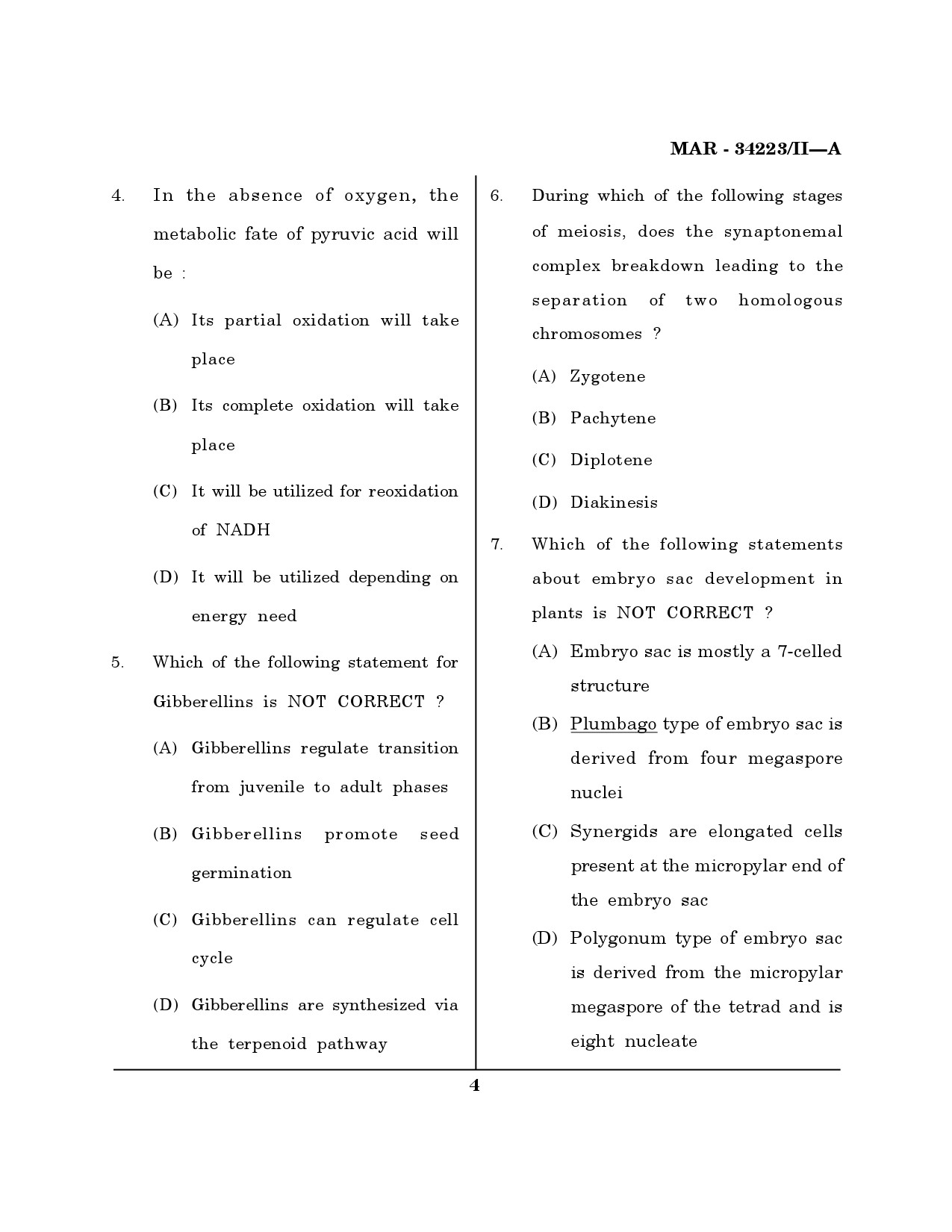 MH SET Life Sciences Question Paper II March 2023 3