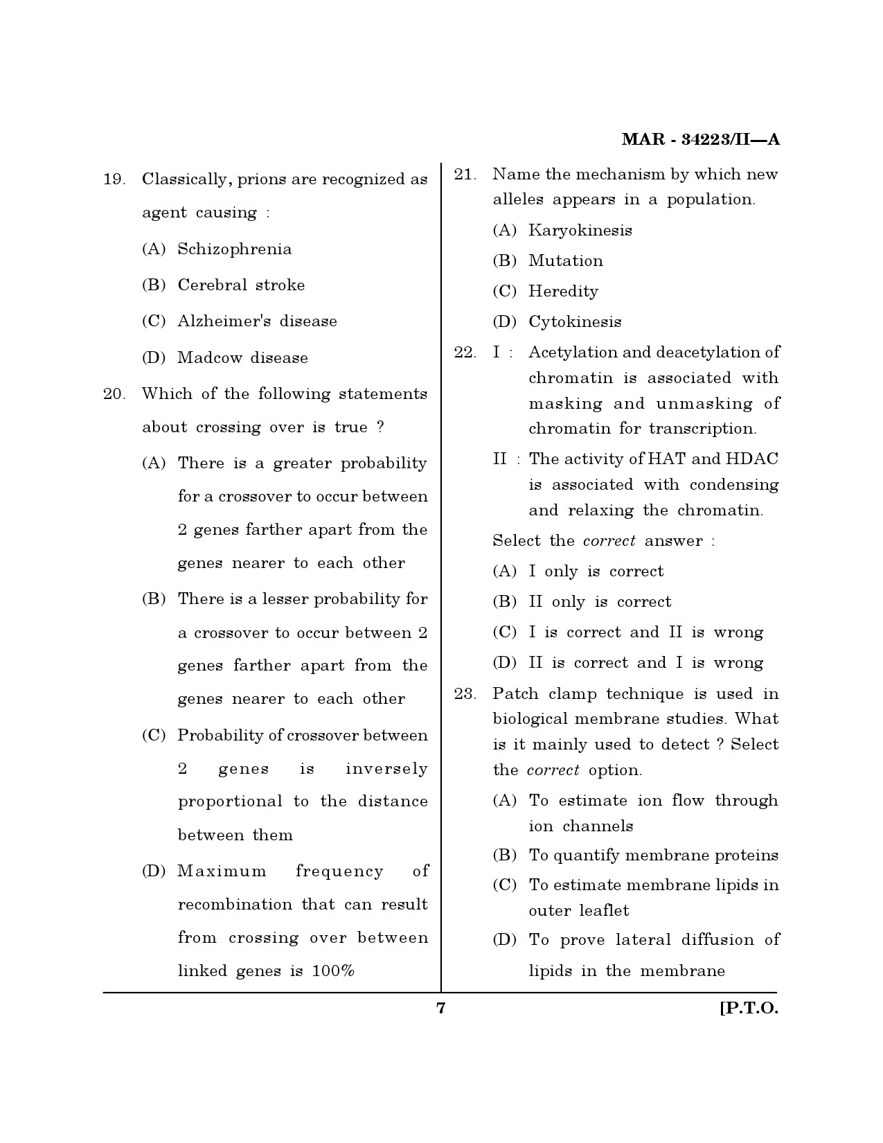 MH SET Life Sciences Question Paper II March 2023 6