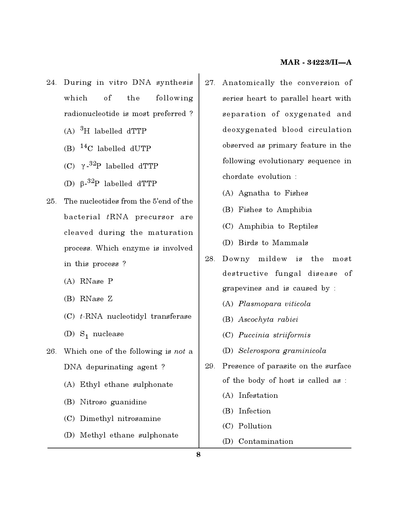 MH SET Life Sciences Question Paper II March 2023 7