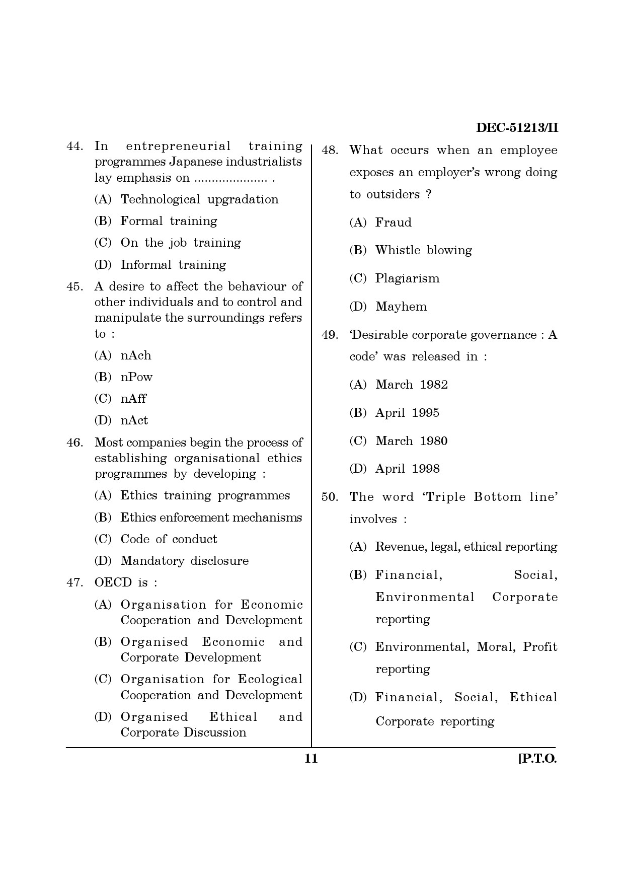 Maharashtra SET Management Question Paper II December 2013 10