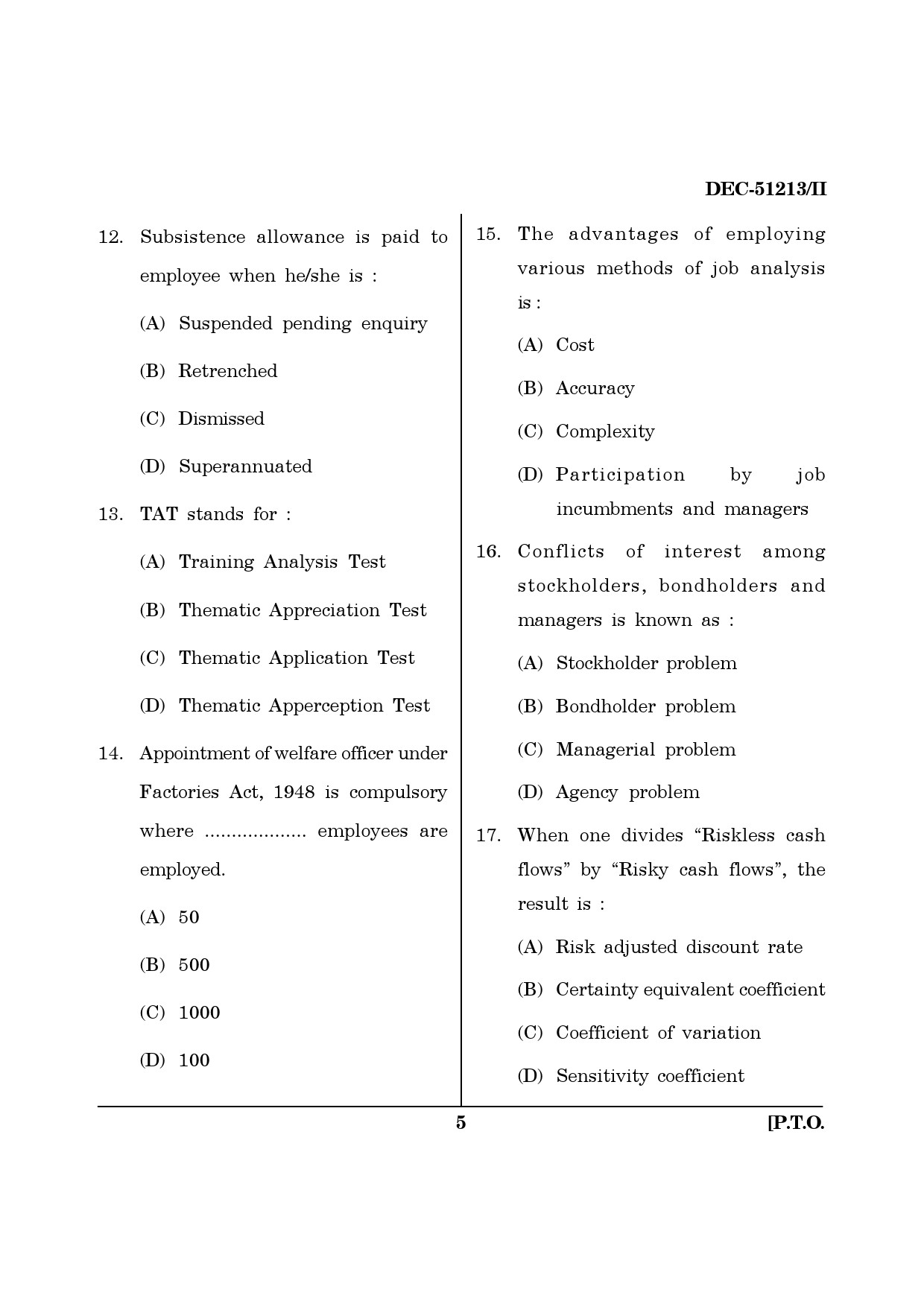 Maharashtra SET Management Question Paper II December 2013 4