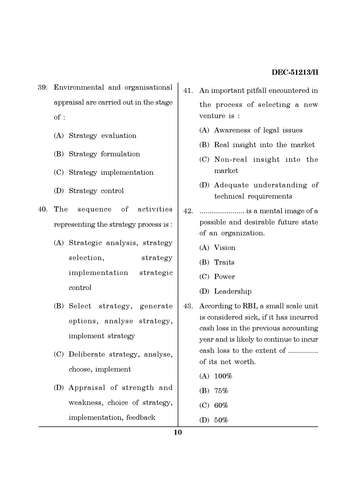 Maharashtra SET Management Question Paper II December 2013 9