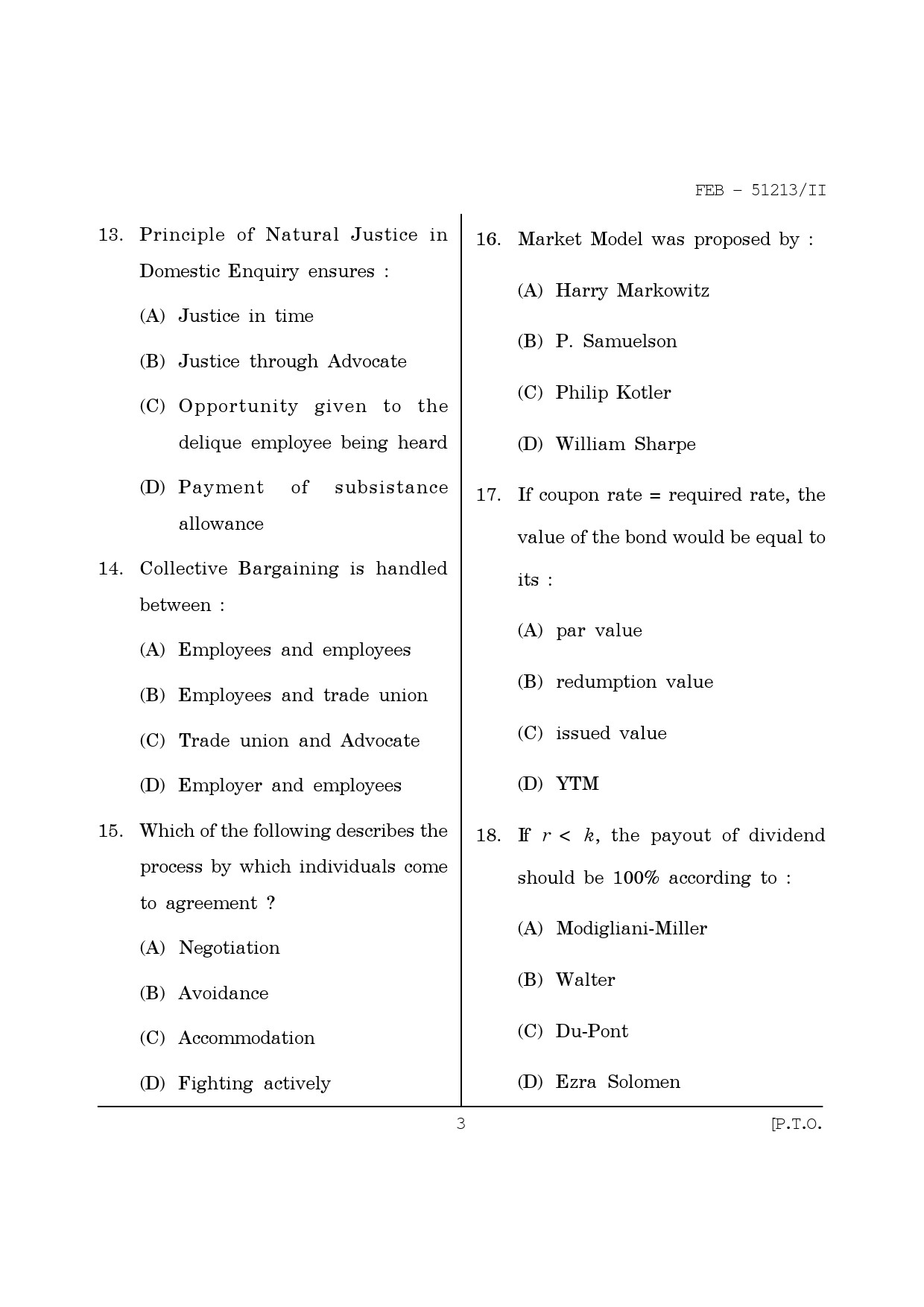 Maharashtra SET Management Question Paper II February 2013 3