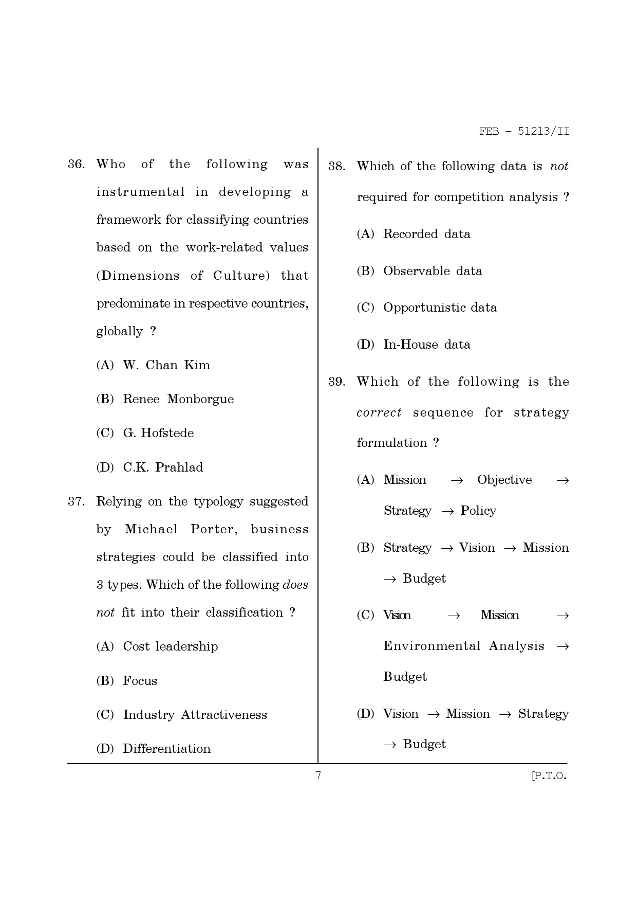 Maharashtra SET Management Question Paper II February 2013 7