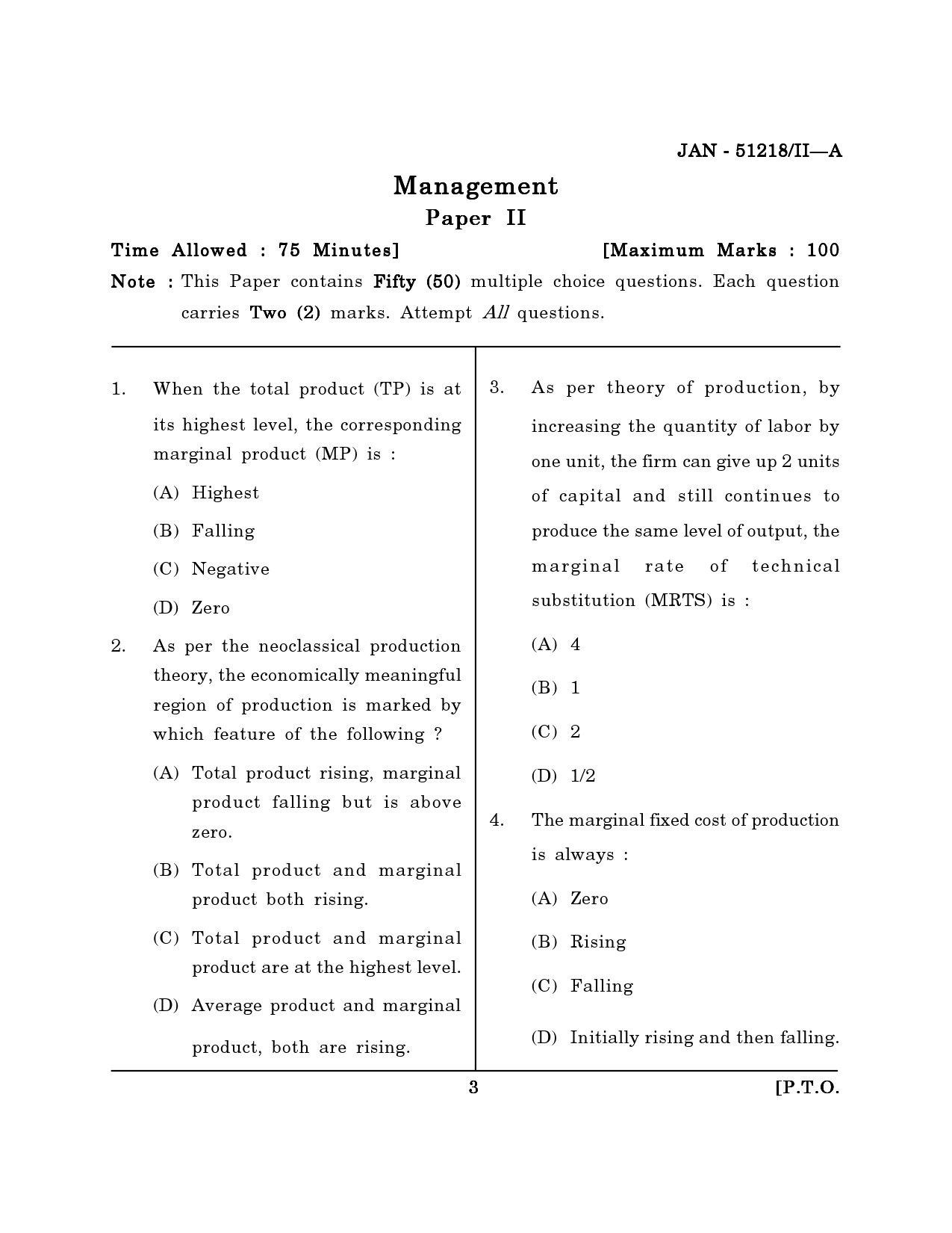 Maharashtra SET Management Question Paper II January 2018 2