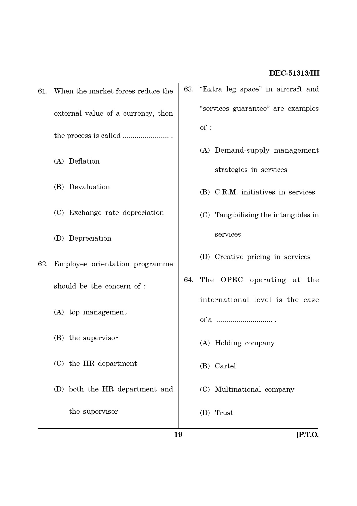 Maharashtra SET Management Question Paper III December 2013 18