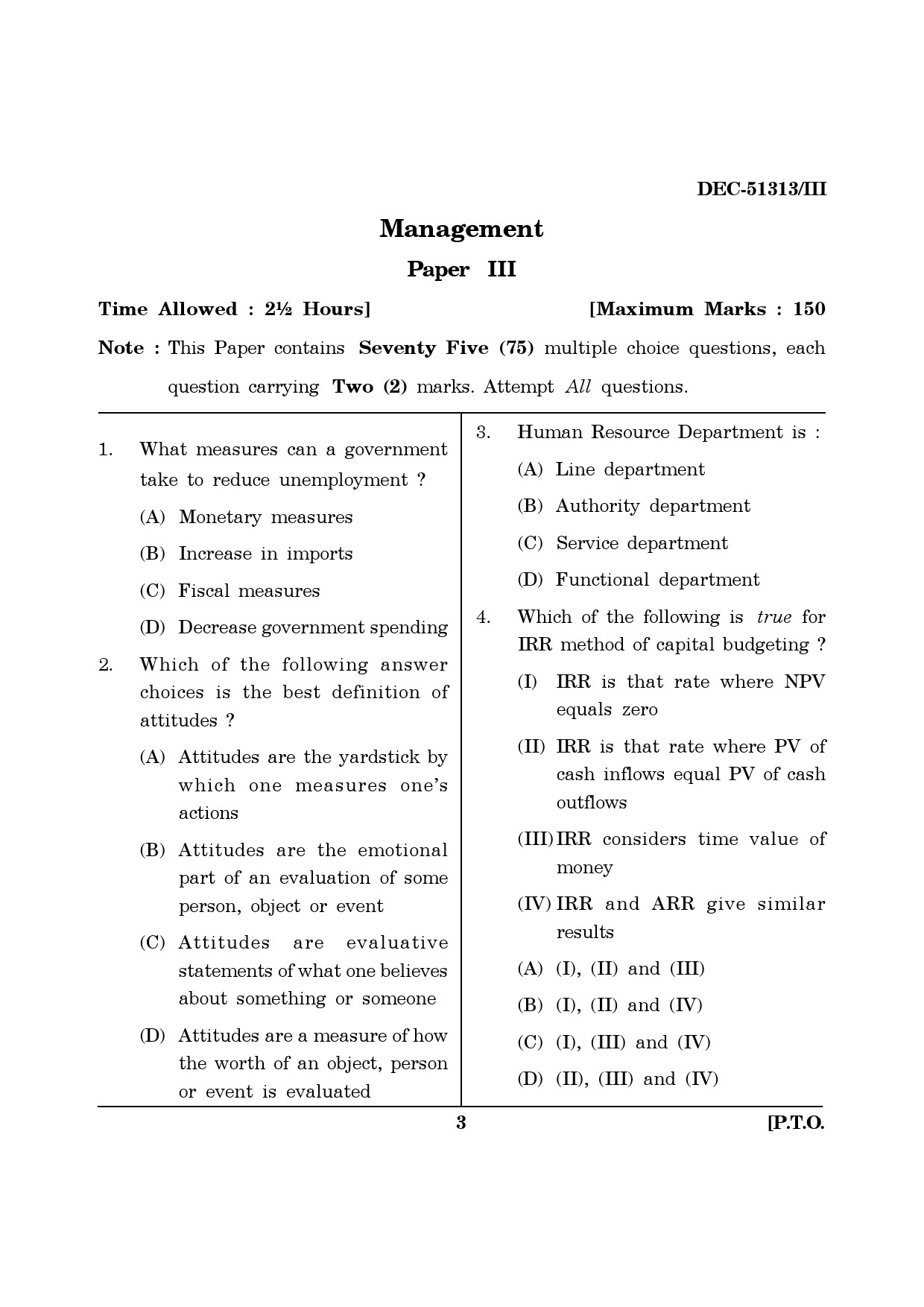 Maharashtra SET Management Question Paper III December 2013 2